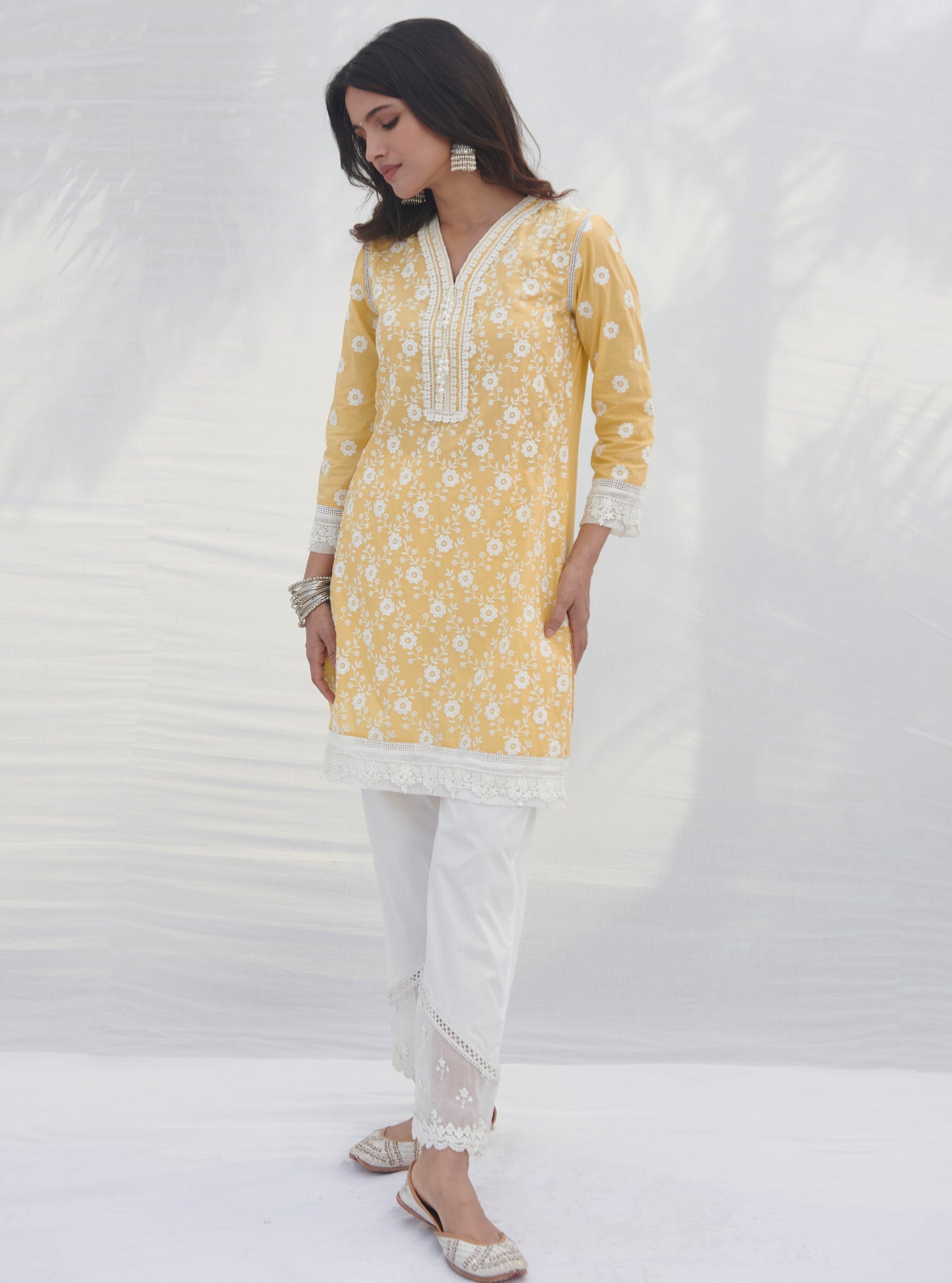 Codli Supima Cotton Yellow Kurta Set