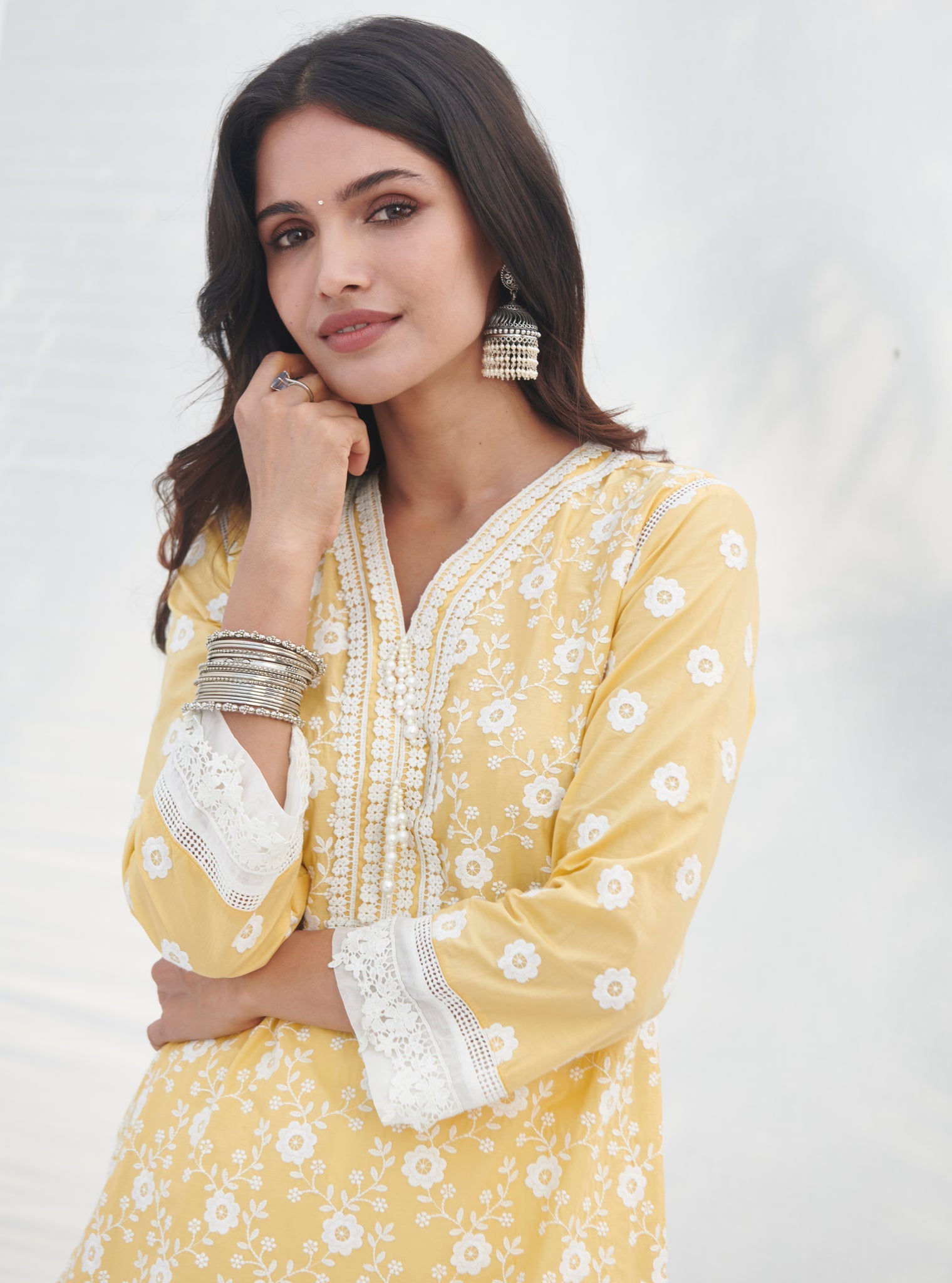 Codli Supima Cotton Yellow Kurta Set