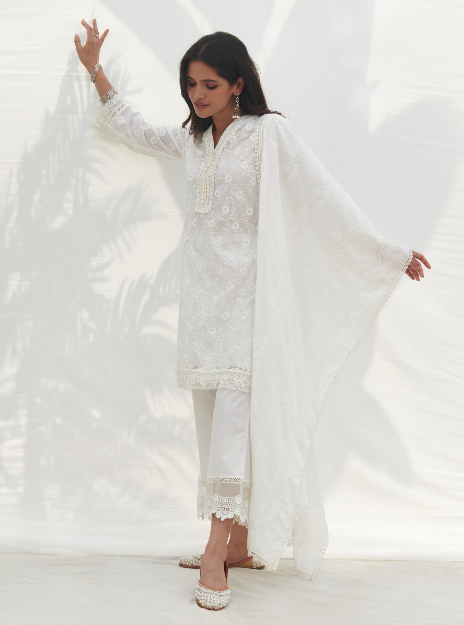 Codli Supima Cotton White Kurta Set