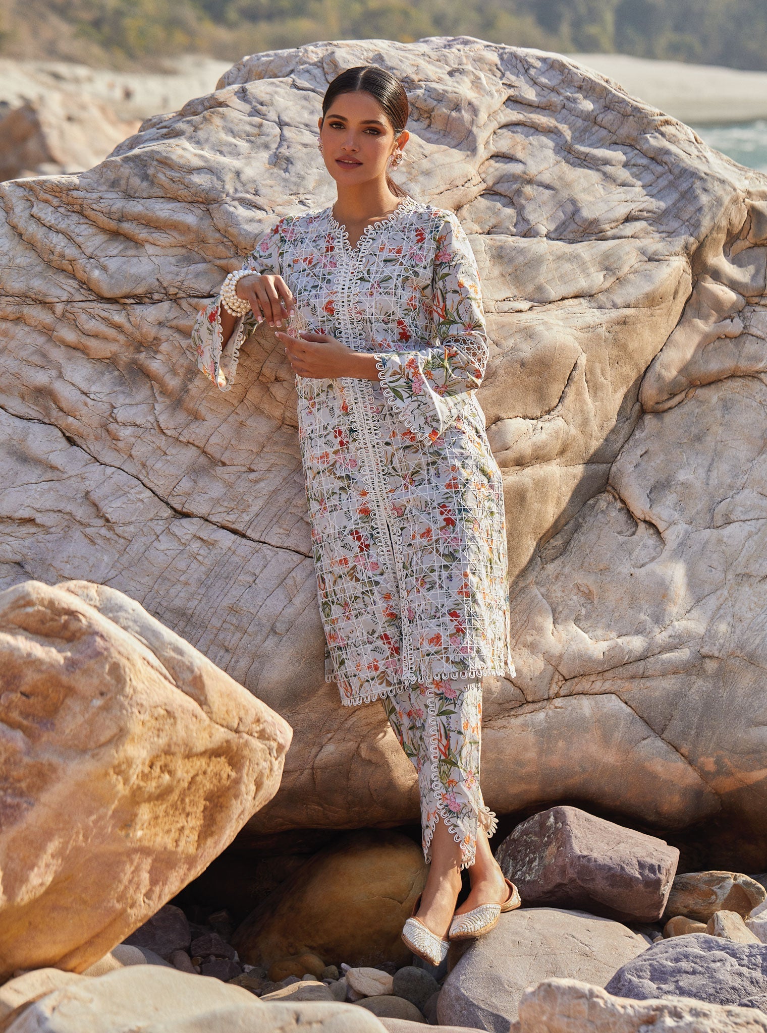 Corelli Supima Cotton Blue Kurta Set