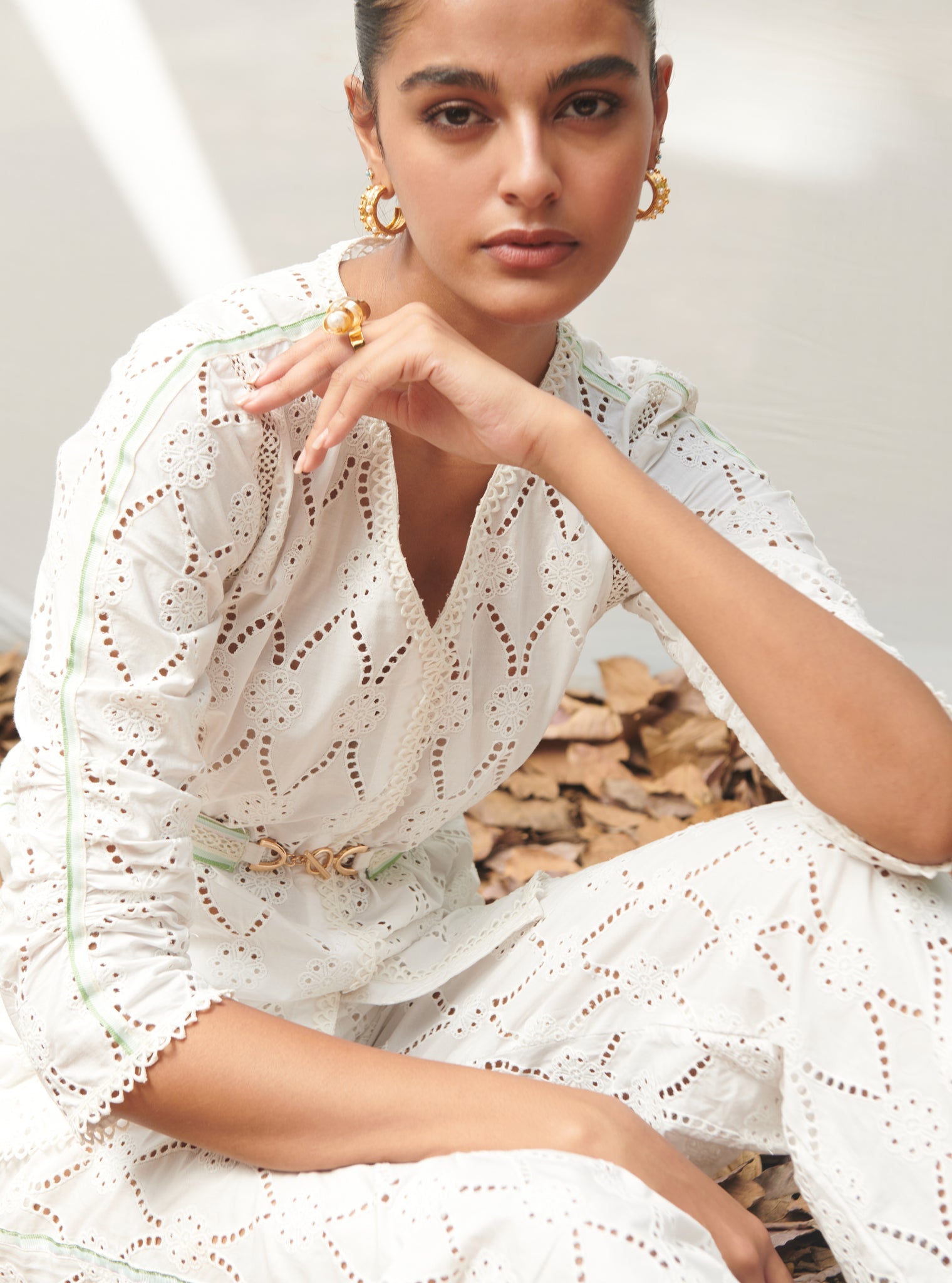 Cornelia Supima Cotton White Co-ord Set