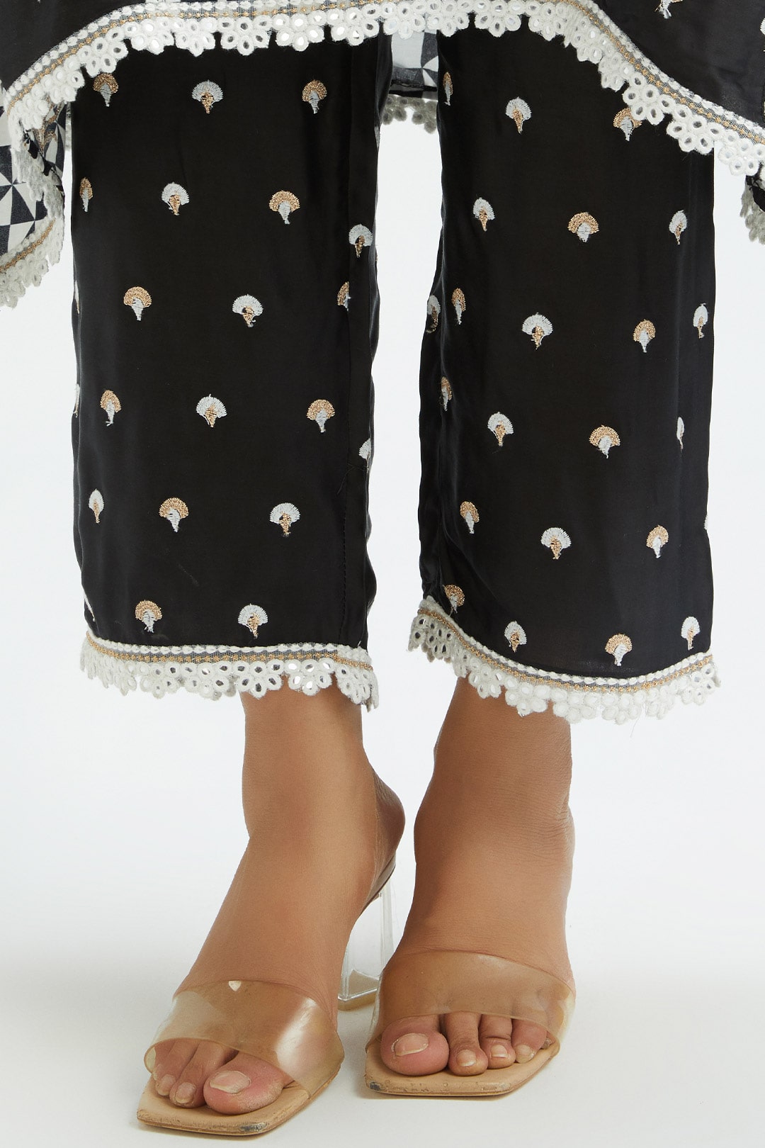 Derby Cupro Silk Black Kurta Set