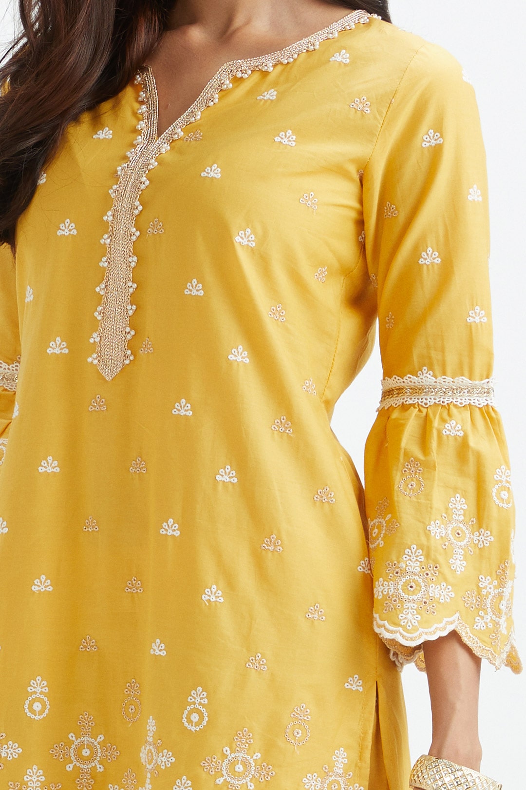 Dove Supima Cotton Yellow Sharara Set