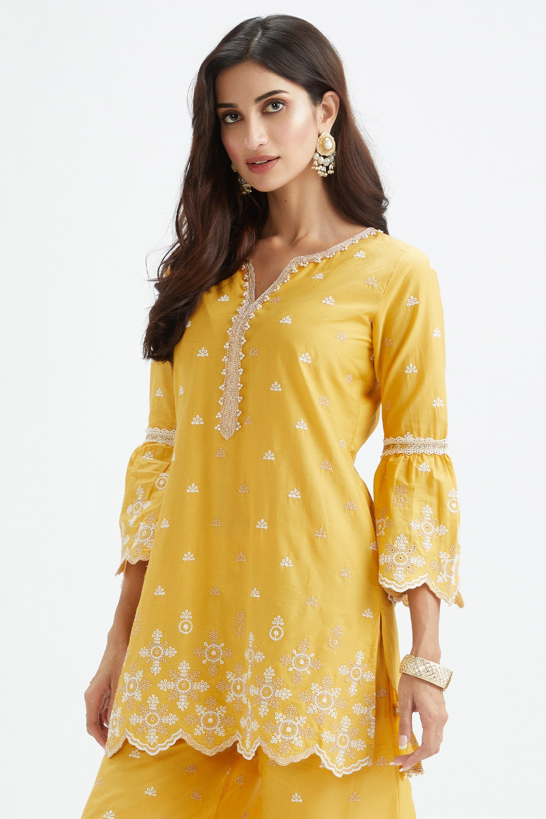 Dove Supima Cotton Yellow Sharara Set