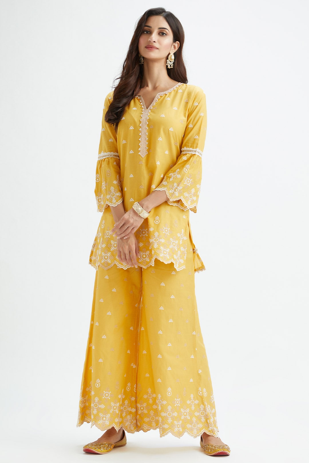 Dove Supima Cotton Yellow Sharara Set