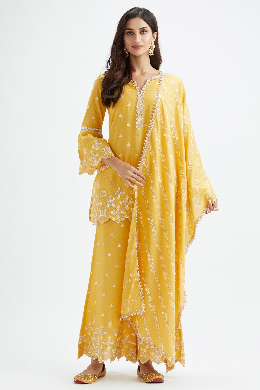 Dove Supima Cotton Yellow Sharara Set