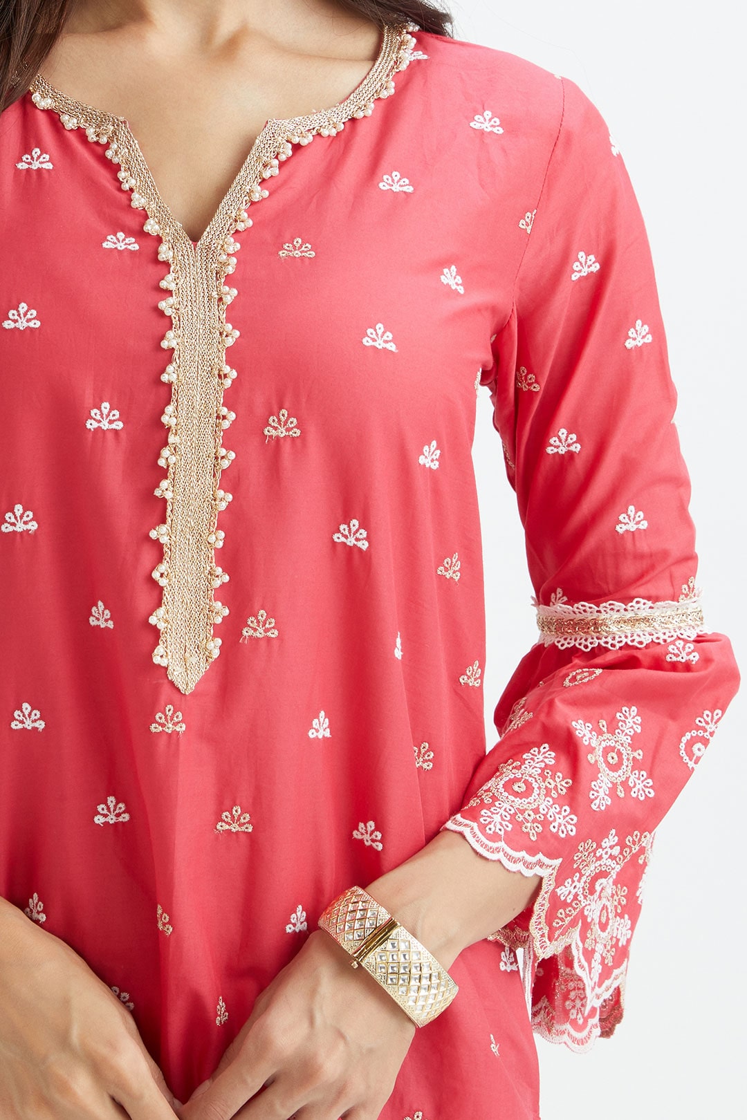 Dove Supima Cotton Red Sharara Set