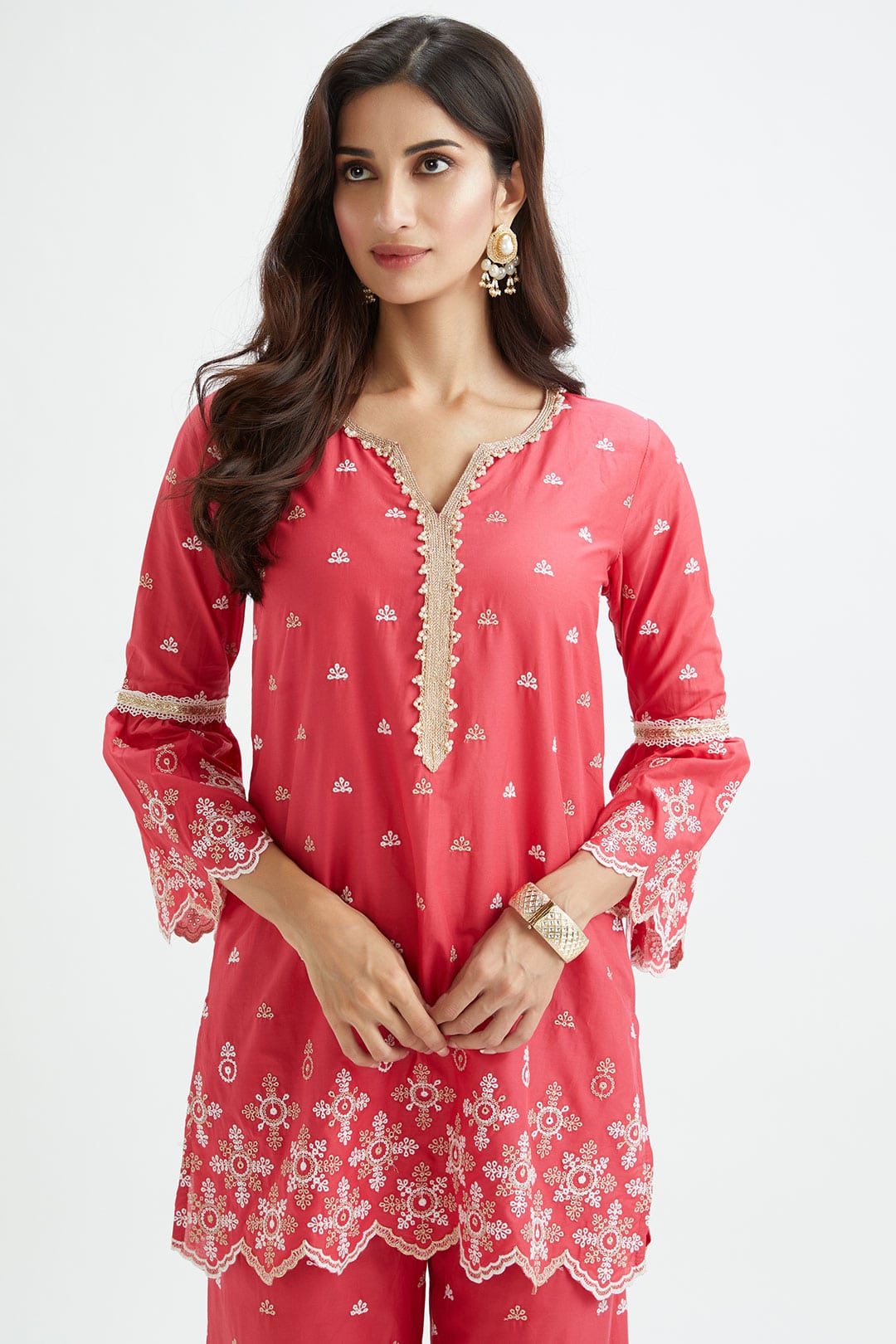 Dove Supima Cotton Red Sharara Set