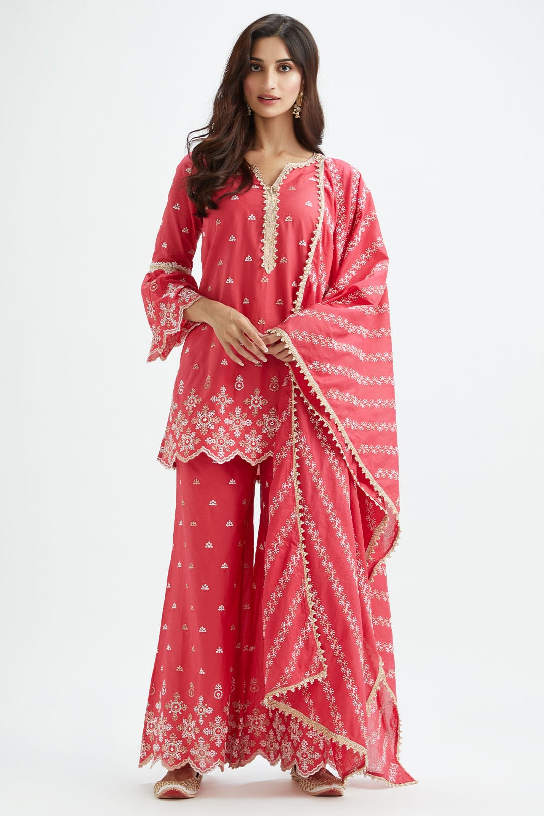 Dove Supima Cotton Red Sharara Set