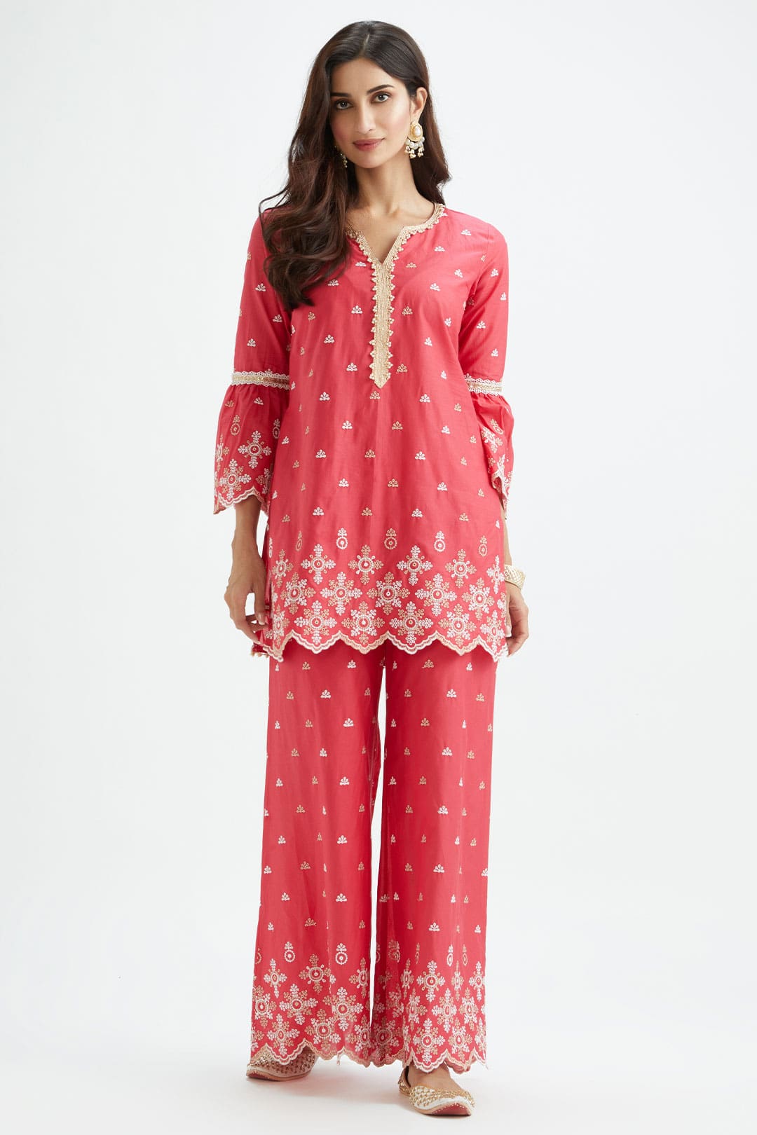 Dove Supima Cotton Red Sharara Set