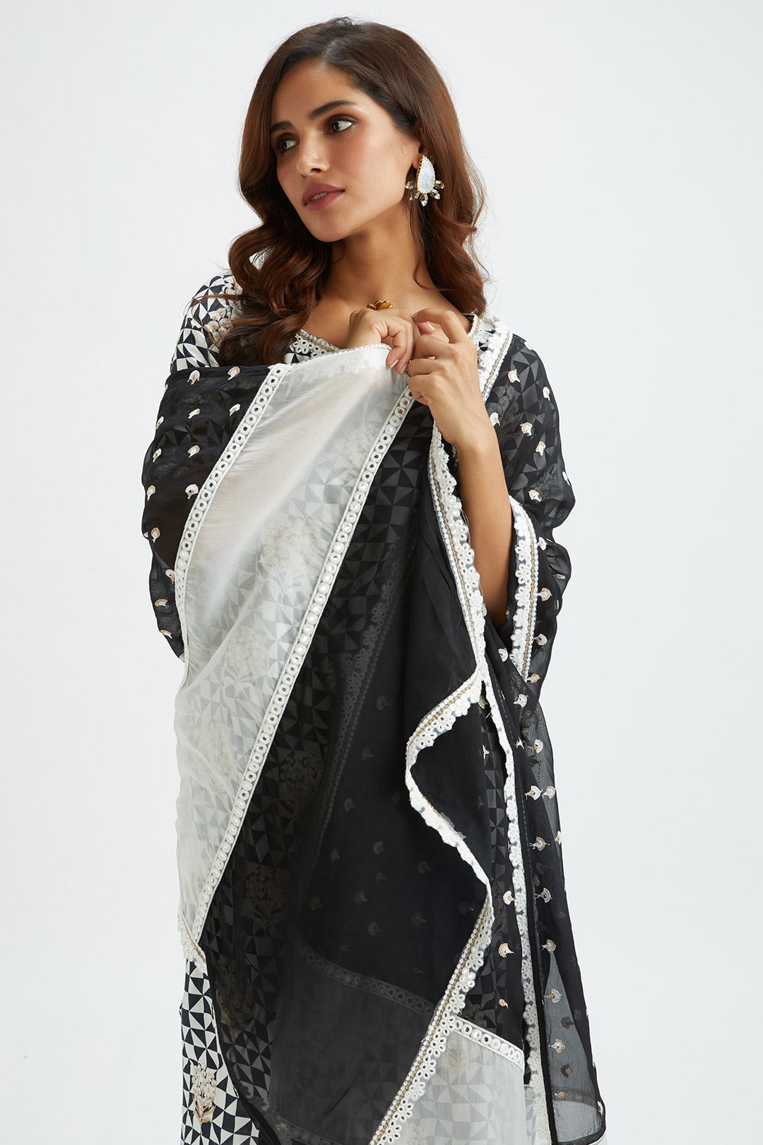 Dover Cupro Silk Black Kurta Set