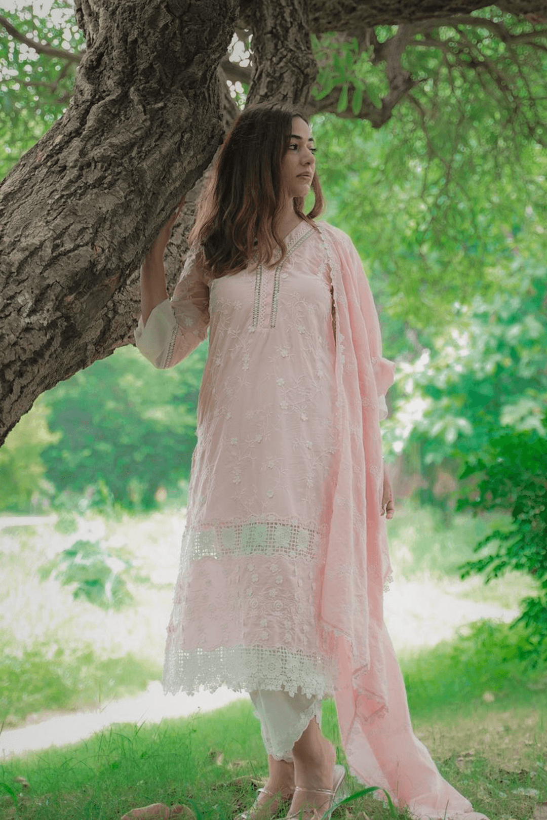Echo Supima Cotton Pink Kurta Set