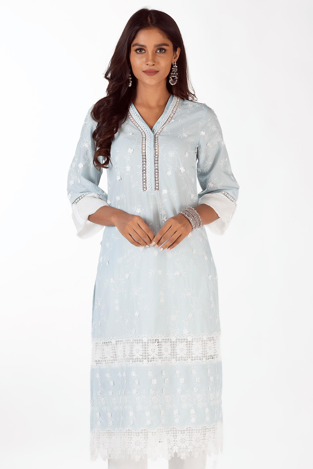 Echo Supima Cotton Light Blue Kurta Set