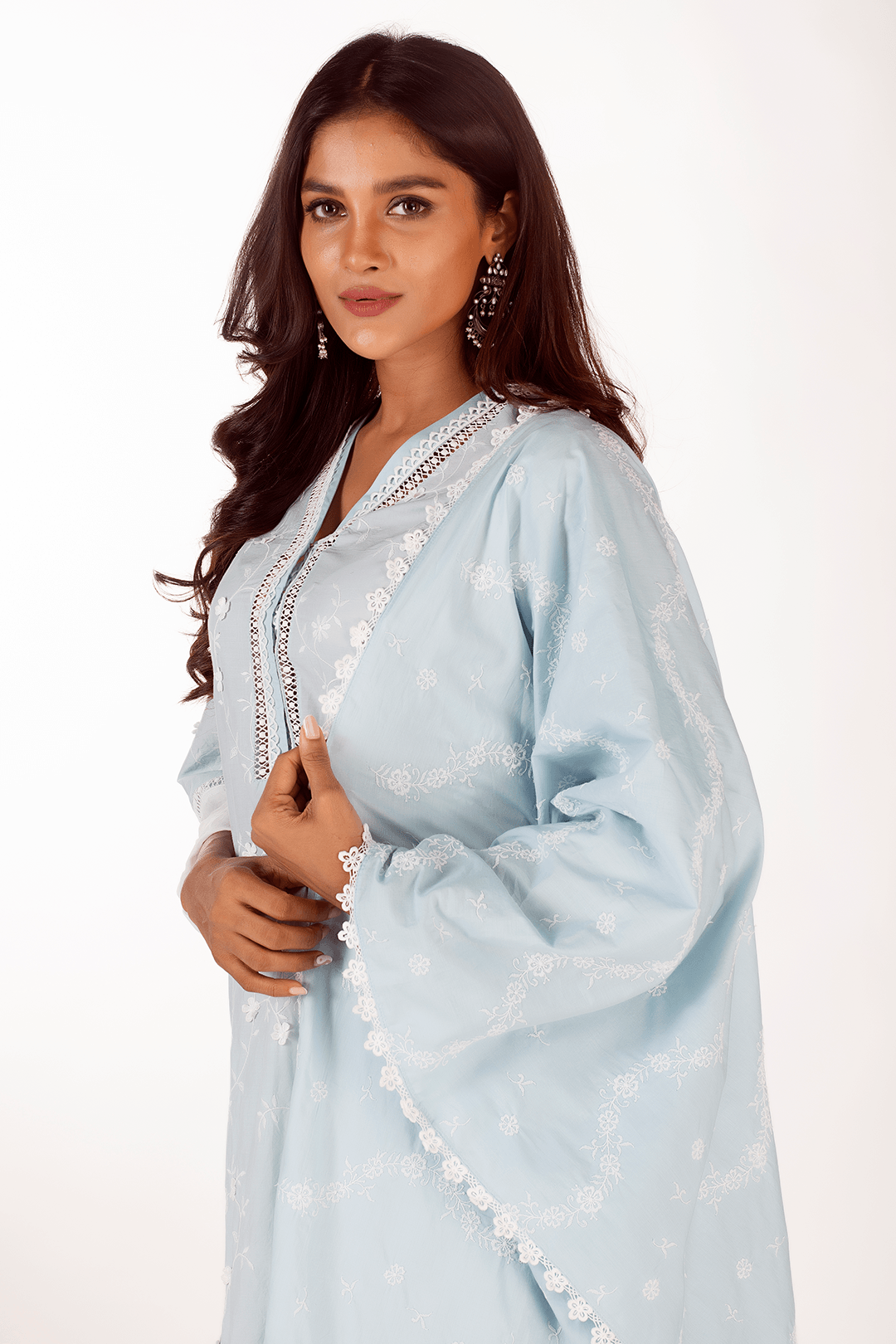 Echo Supima Cotton Light Blue Kurta Set