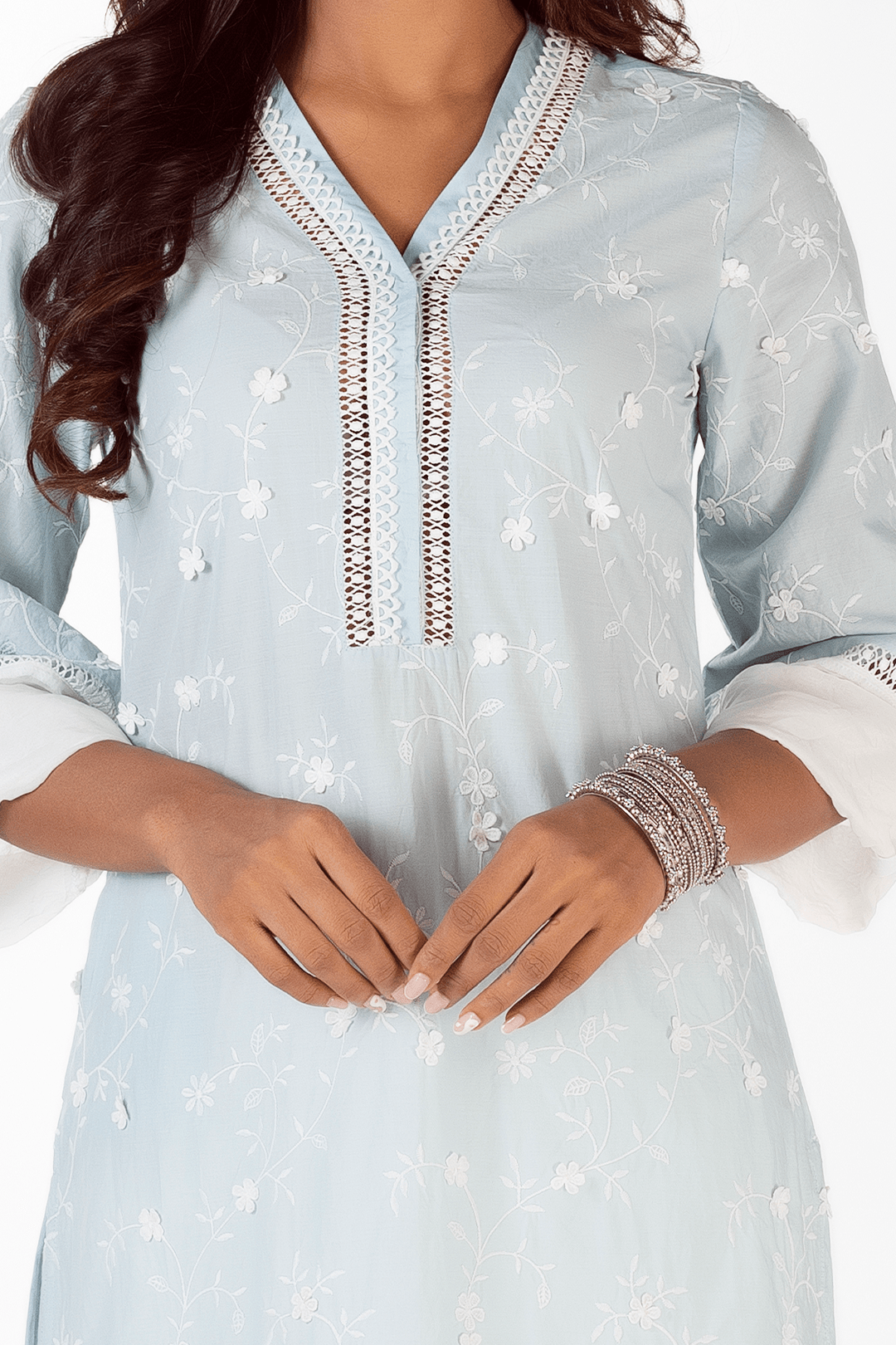 Echo Supima Cotton Light Blue Kurta Set