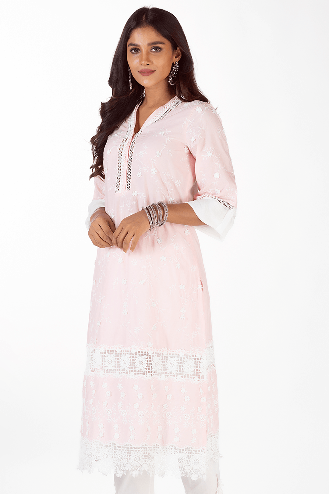 Echo Supima Cotton Pink Kurta Set