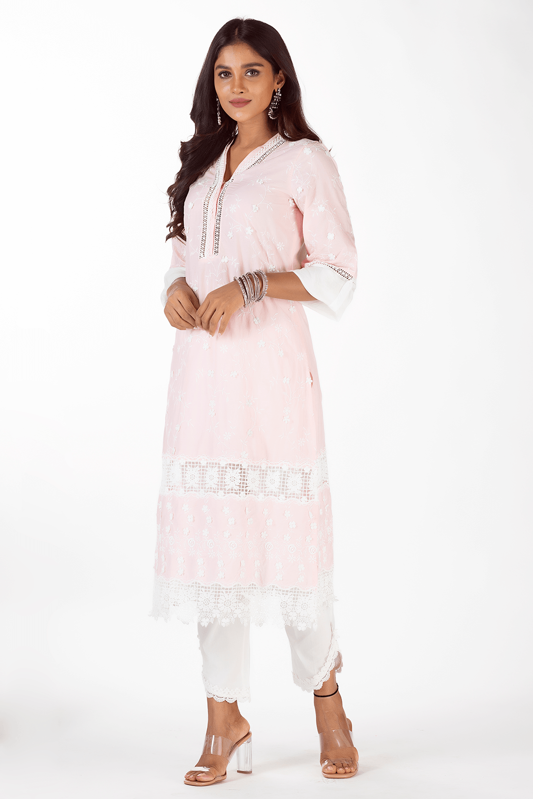 Echo Supima Cotton Pink Kurta Set