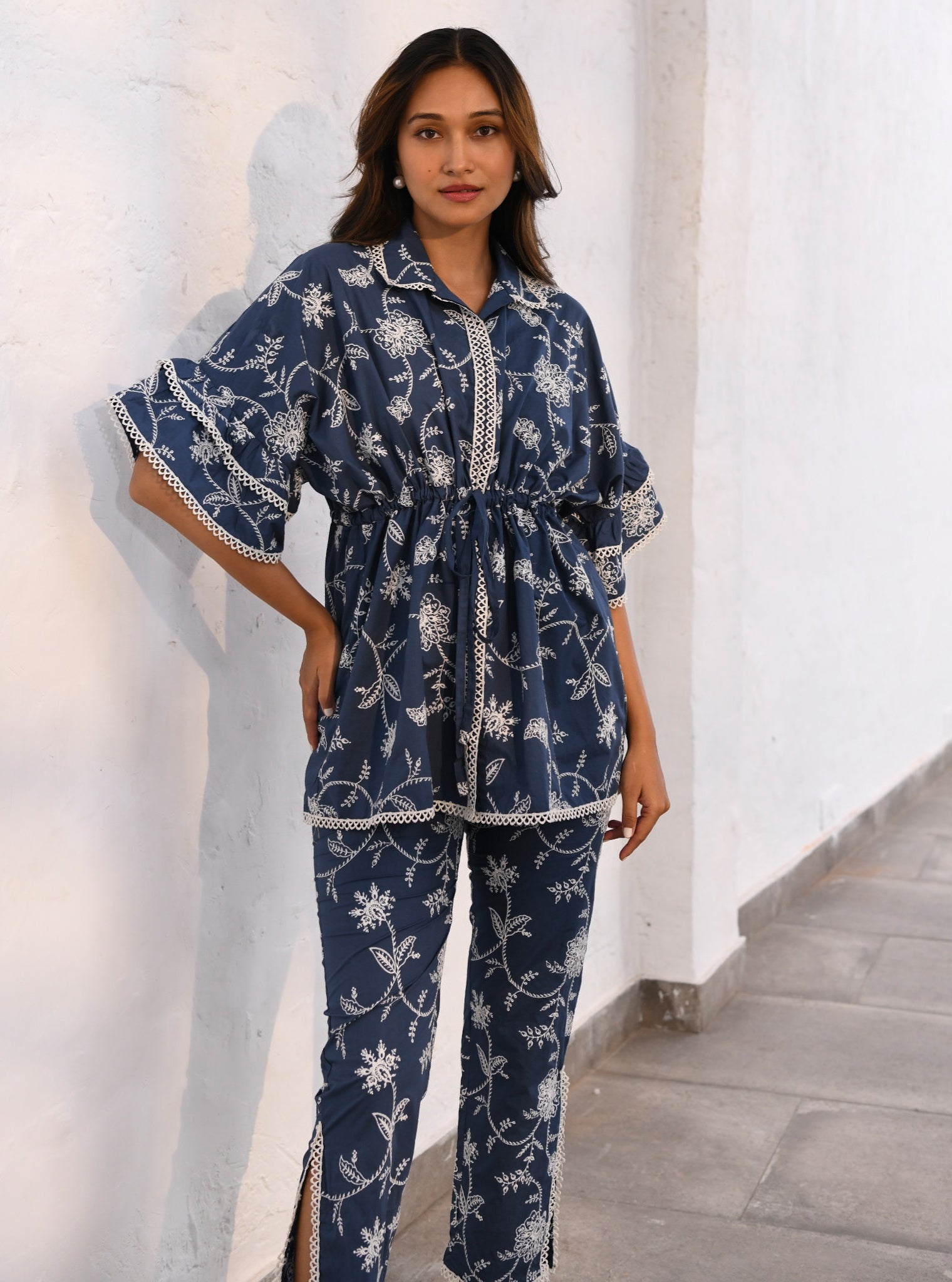 Ely Supima Cotton Navy Co-ord Set