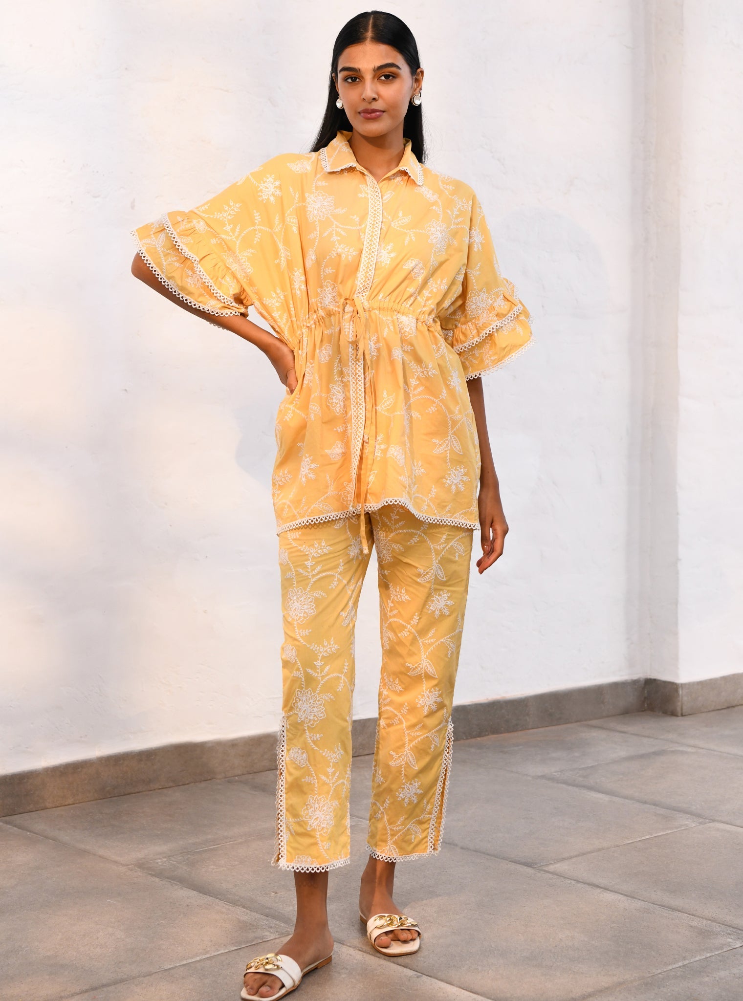 Ely Supima Cotton Yellow Co-ord Set