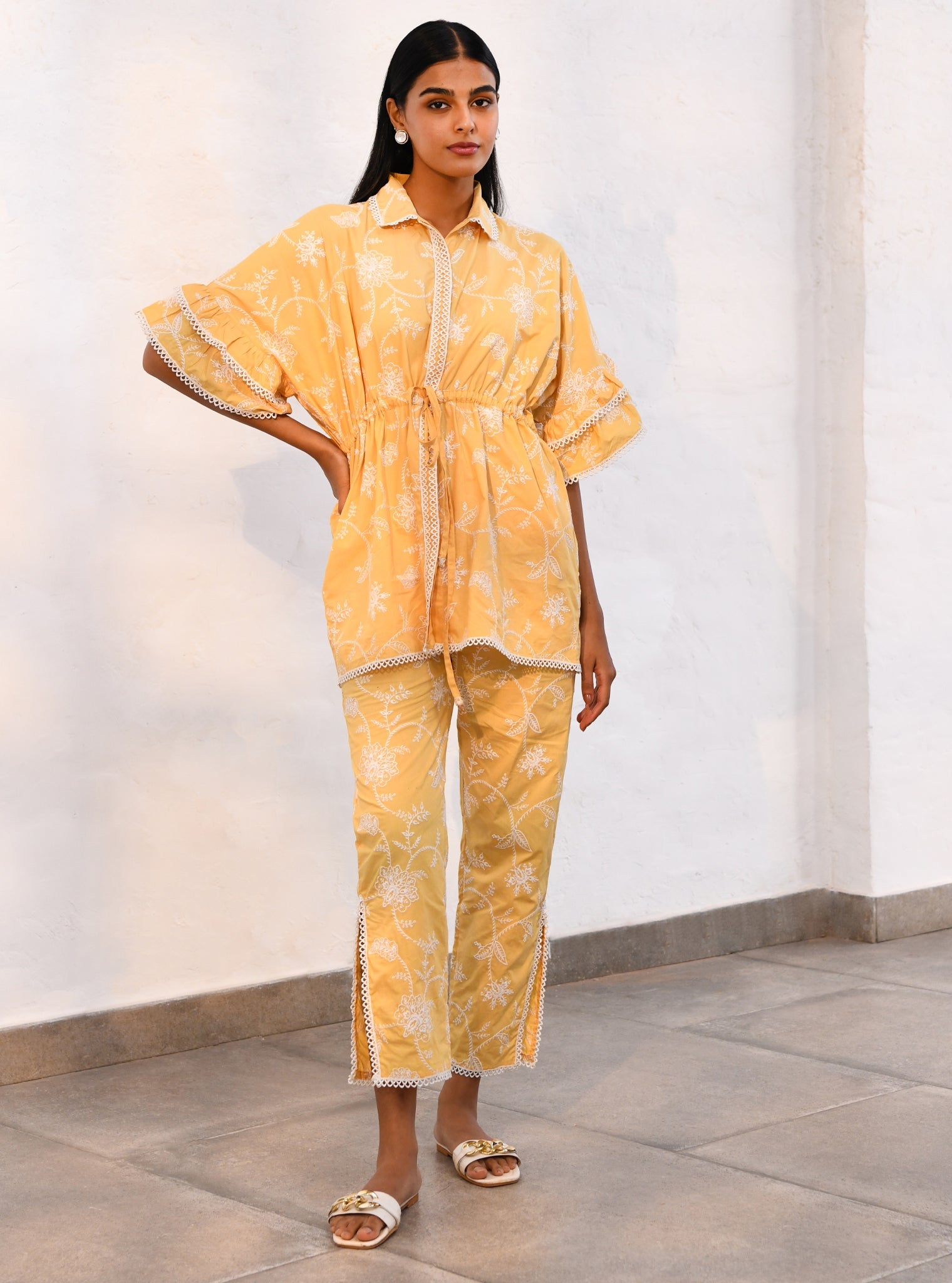 Ely Supima Cotton Yellow Co-ord Set