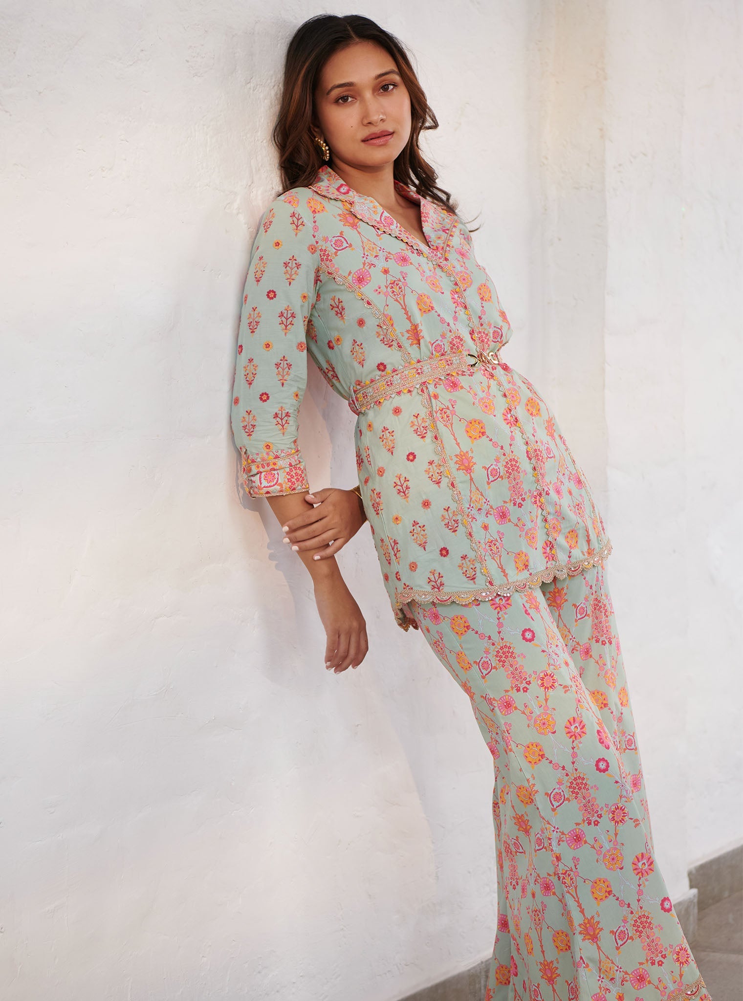 Erin Supima Cotton Green Co-ord Set