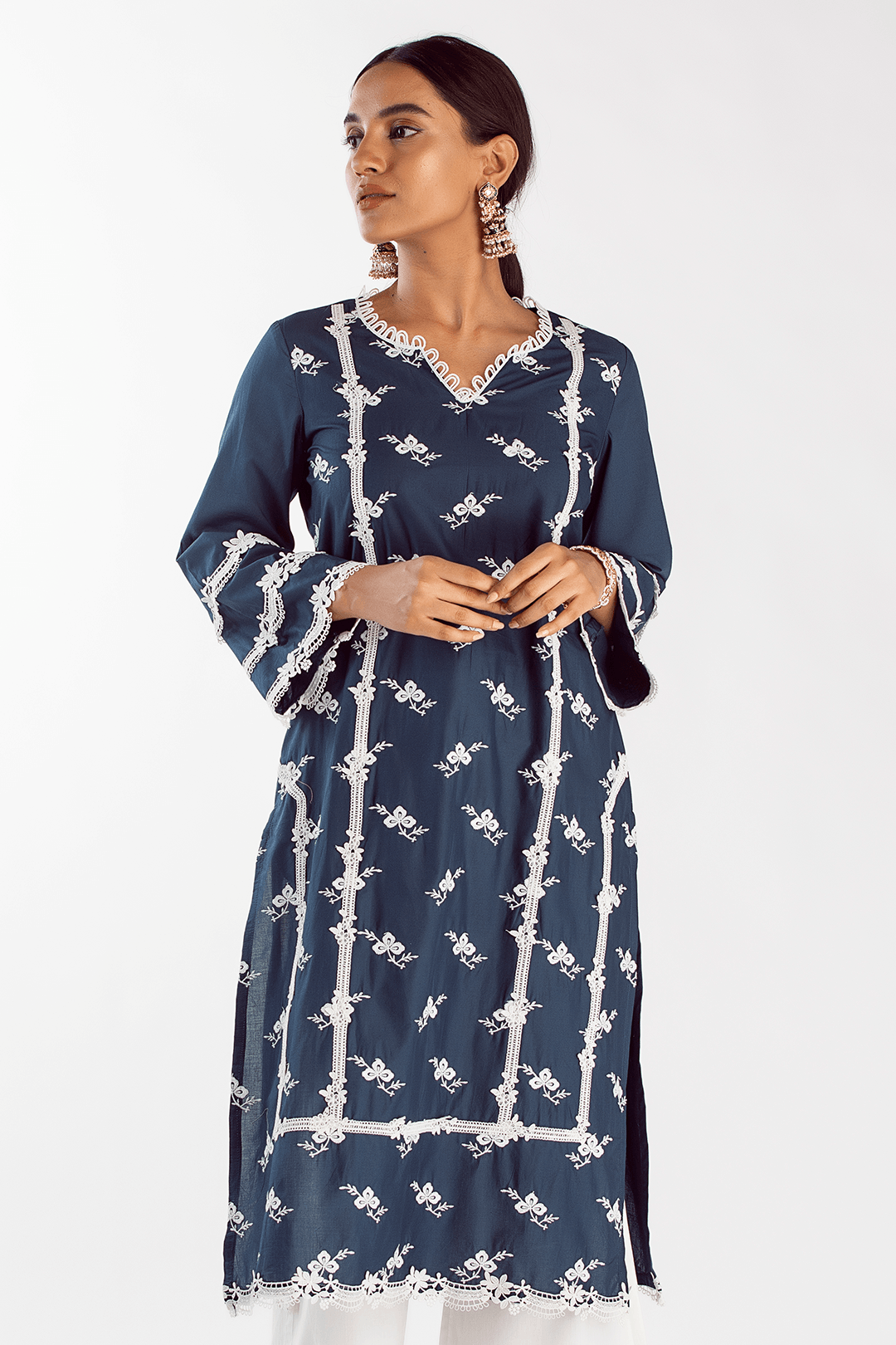 Eternity Supima Cotton Navy Kurta Set