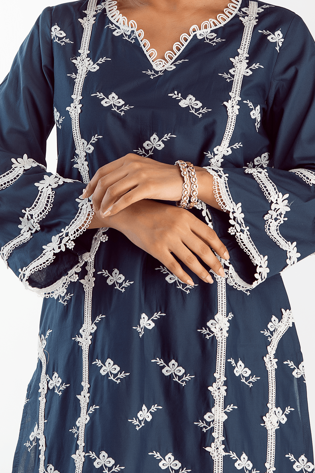 Mulmul Supima Cotton Eternity Navy Kurta