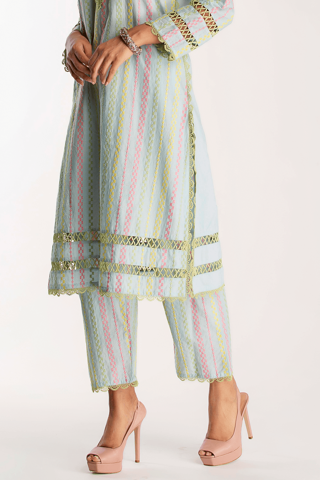 Eva Supima Cotton Blue Kurta Set