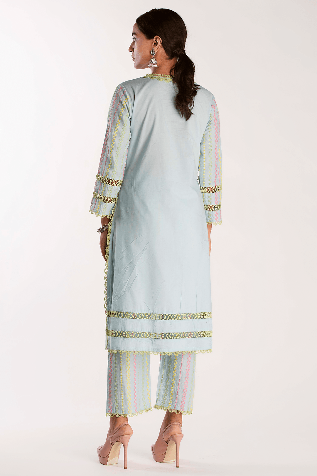 Eva Supima Cotton Blue Kurta Set