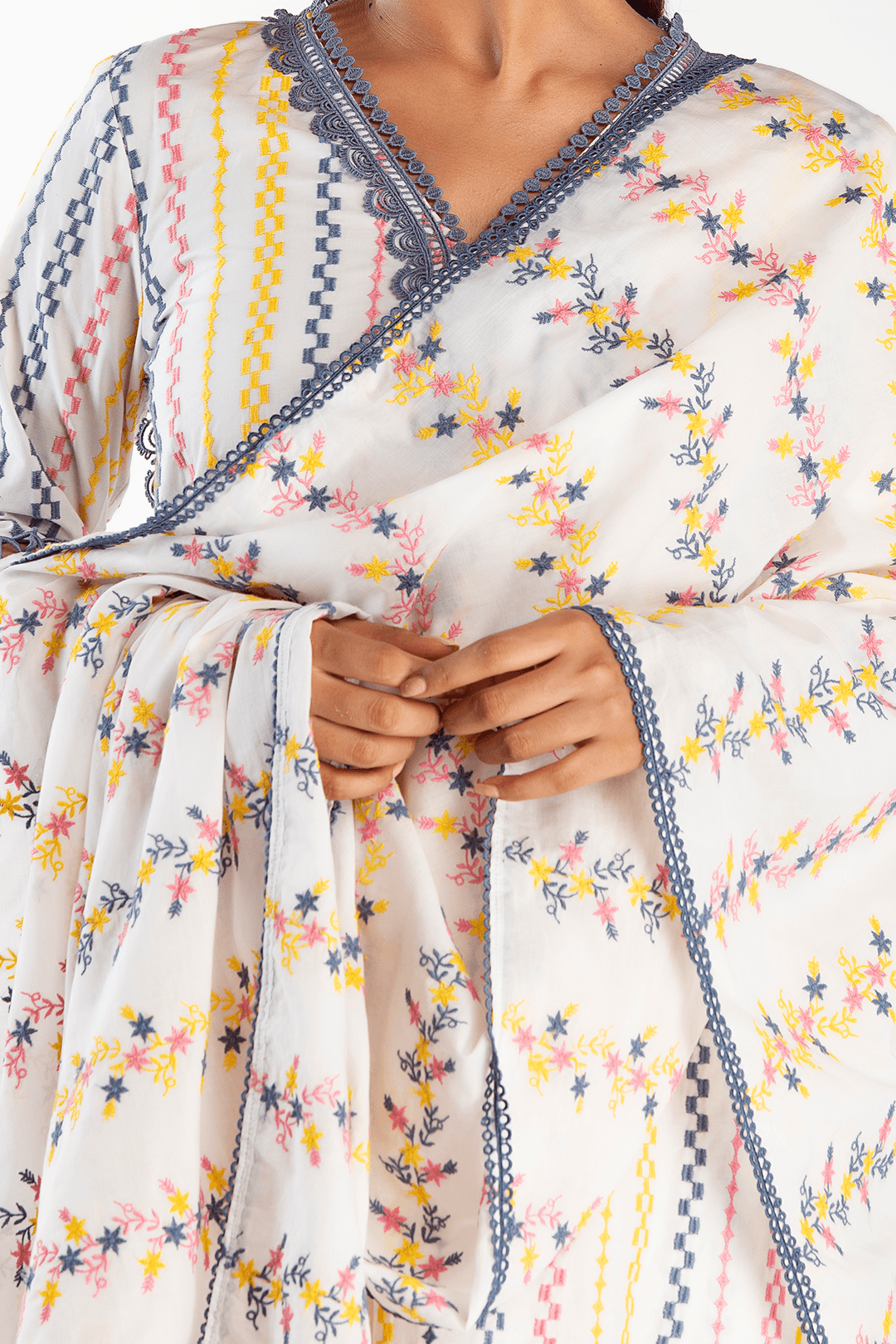 Eva Supima Cotton White Kurta Set