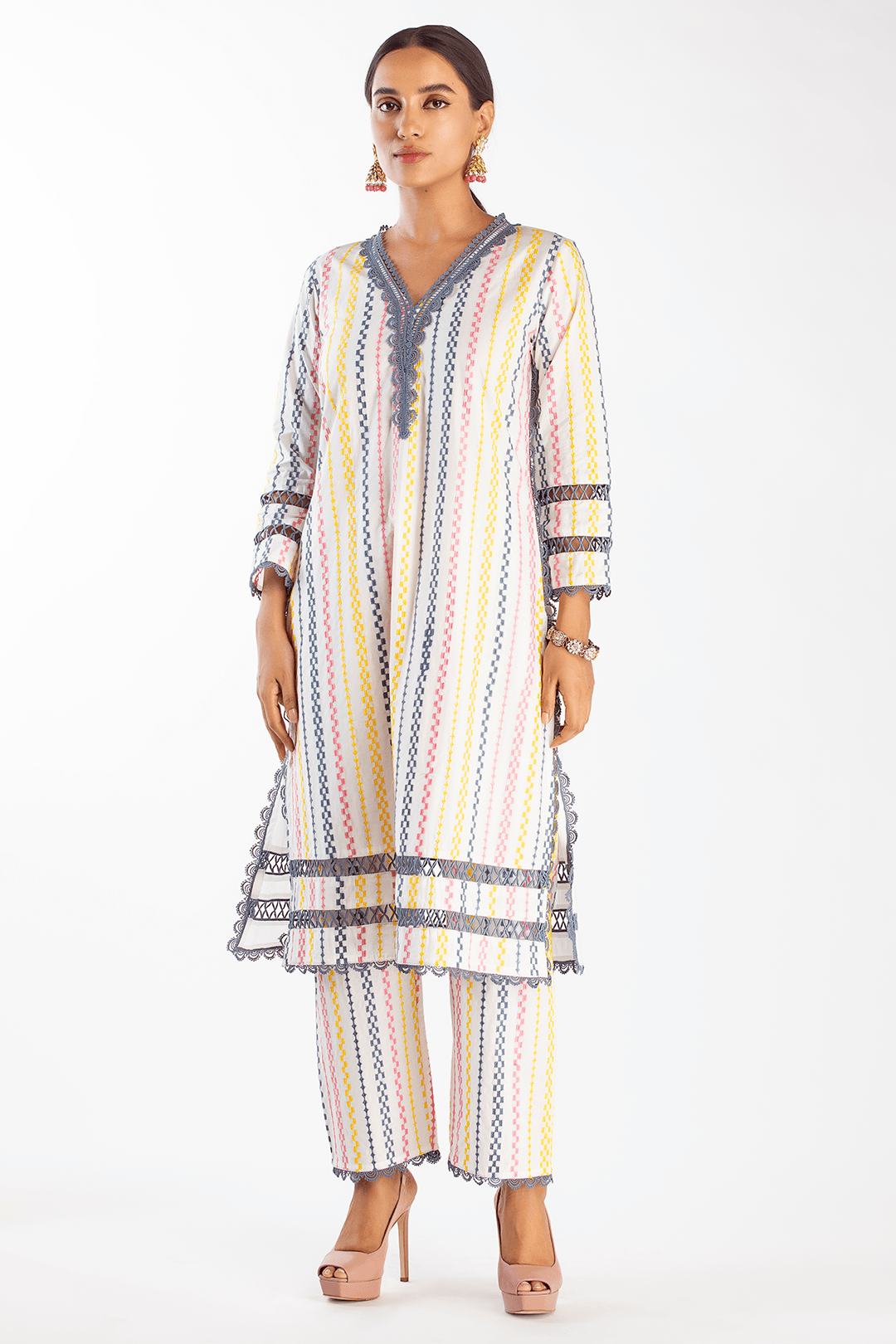 Eva Supima Cotton White Kurta Set