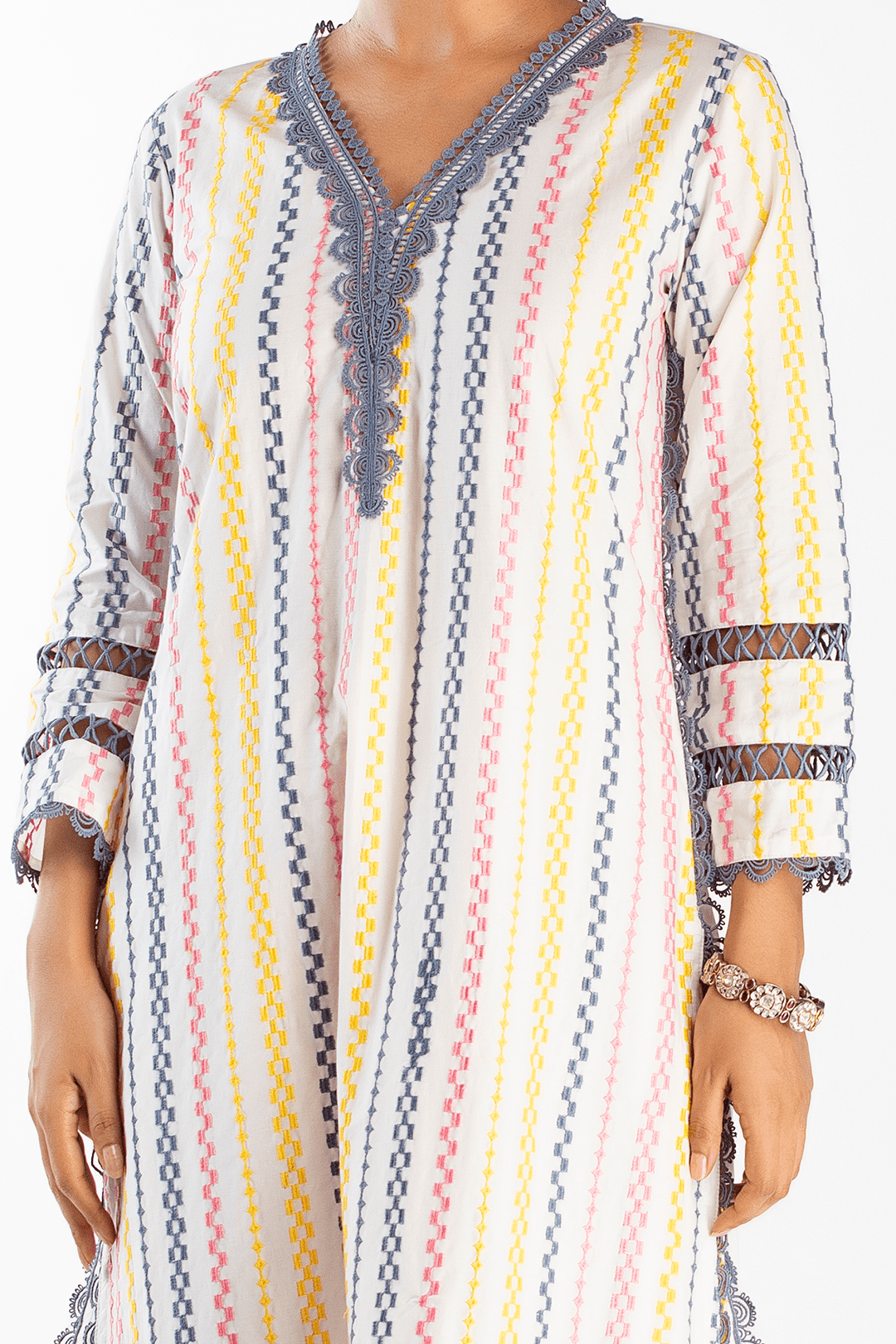 Eva Supima Cotton White Kurta Set