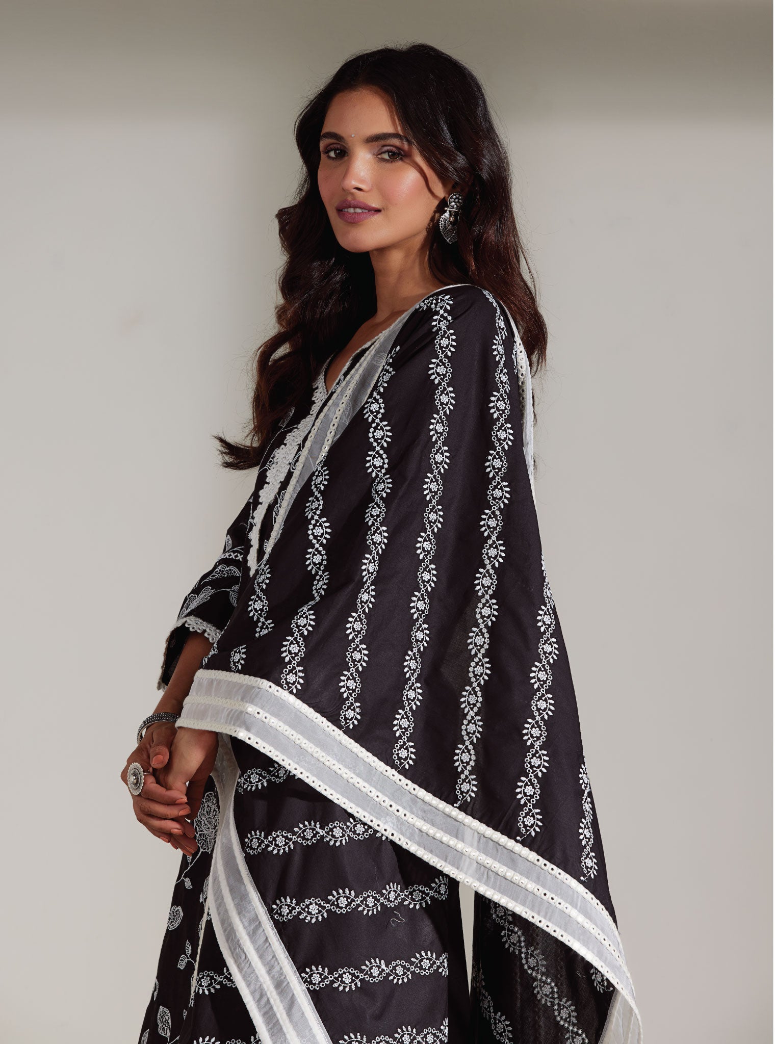 Ezra Supima Cotton Black Kurta Set