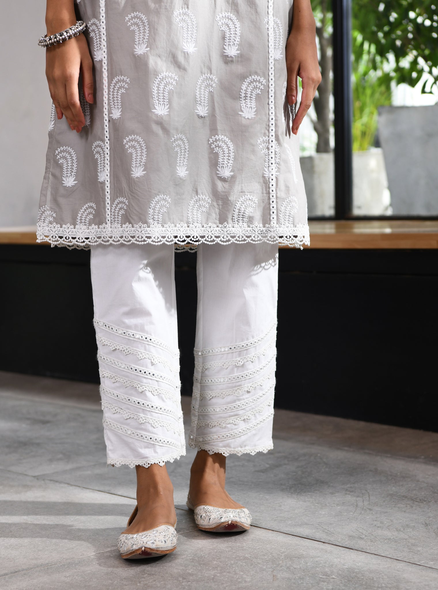 Fifi Supima Cotton Grey Kurta Set