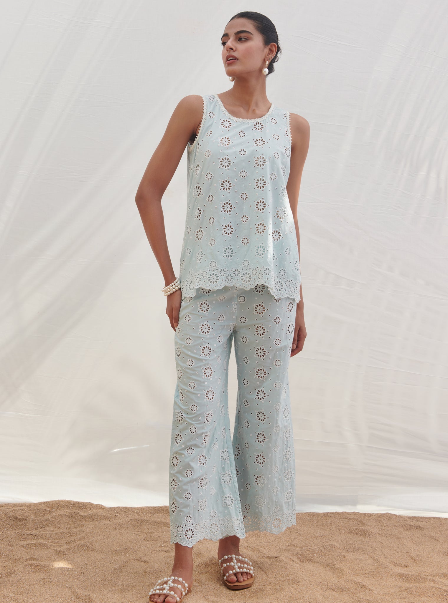 Freesia Supima Cotton Blue Co-ord Set