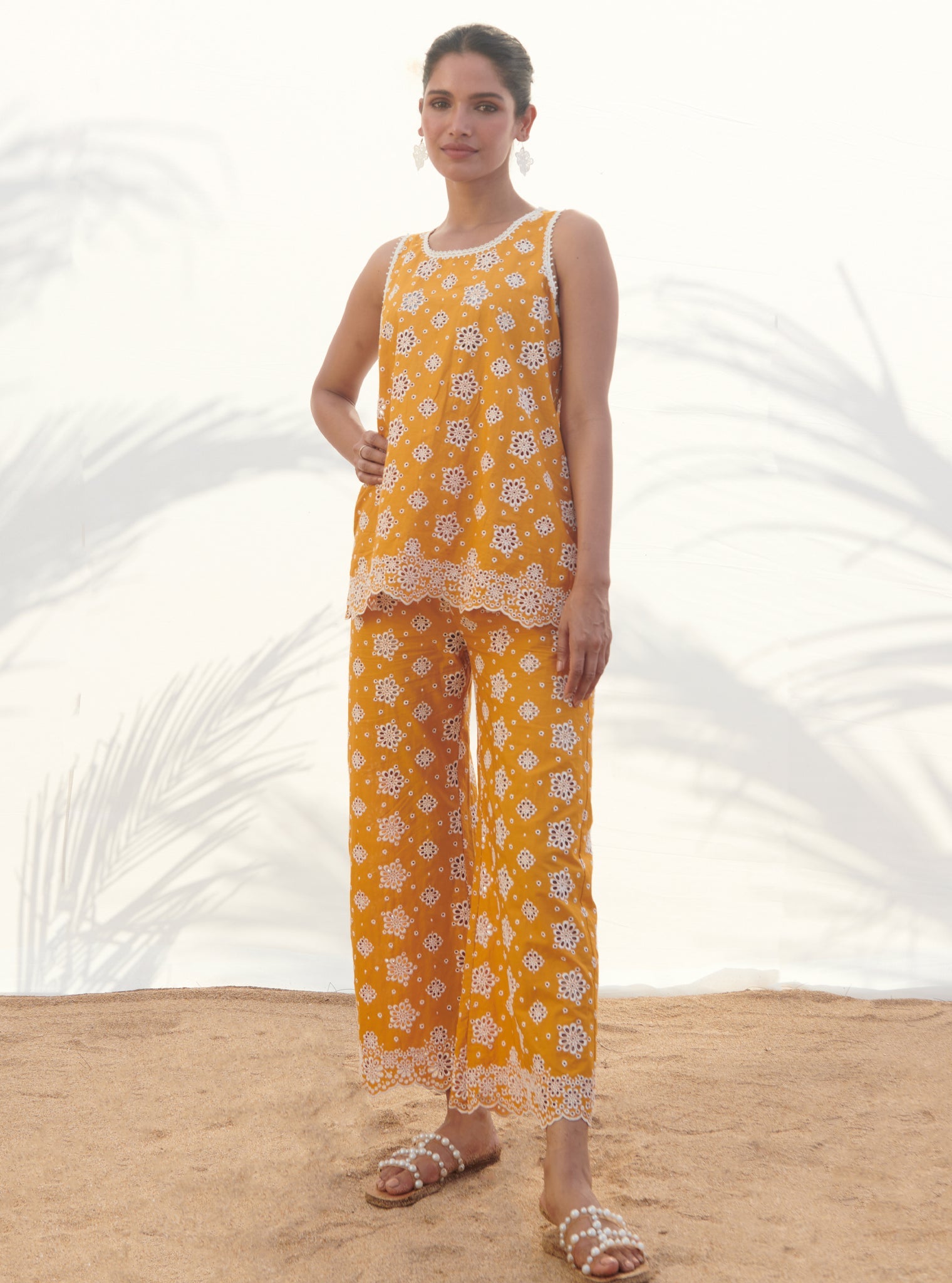 Freesia Supima Cotton Orange Co-ord Set