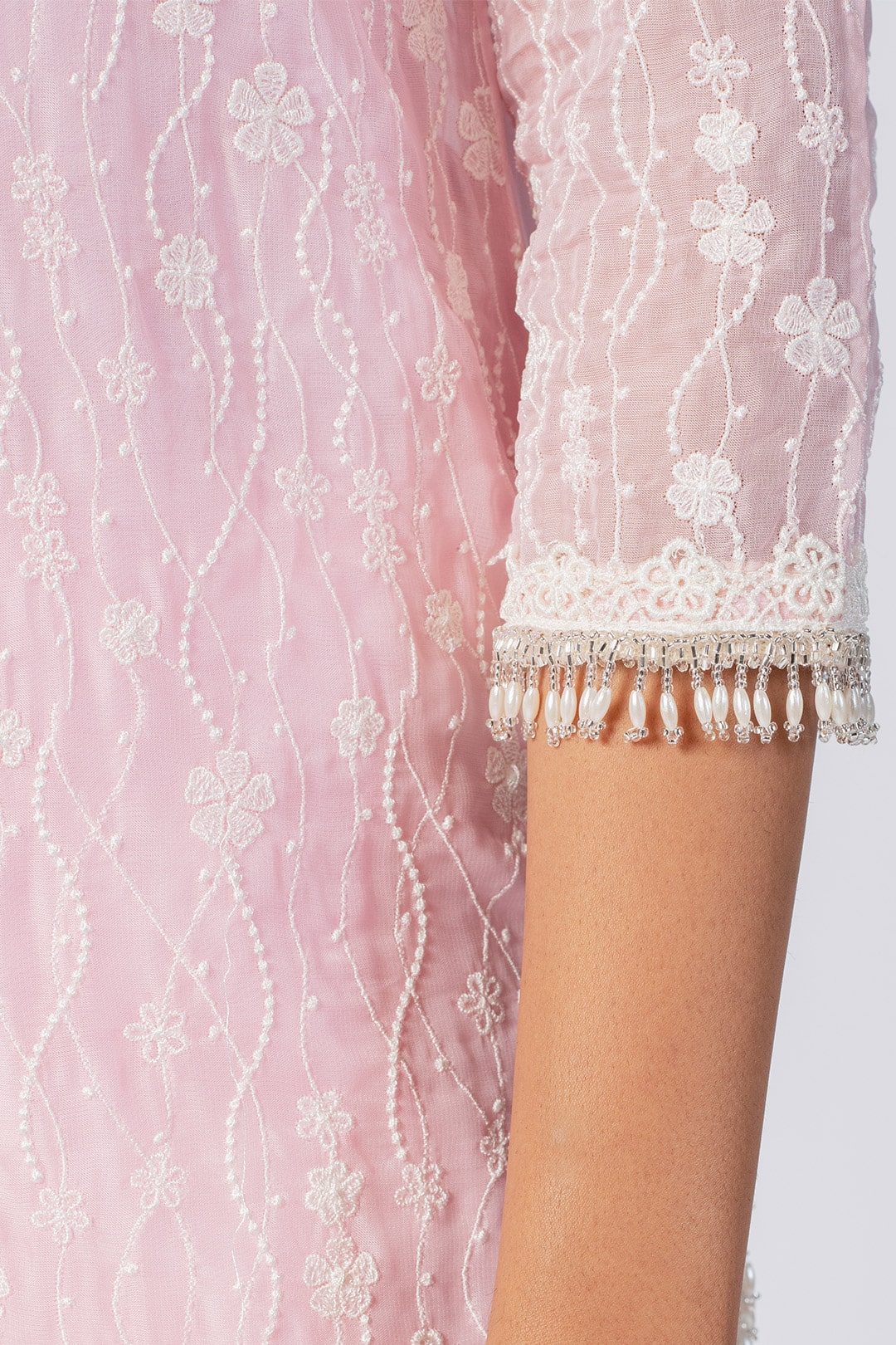 Freya Tencel Luxe Organza Pink Kurta Set