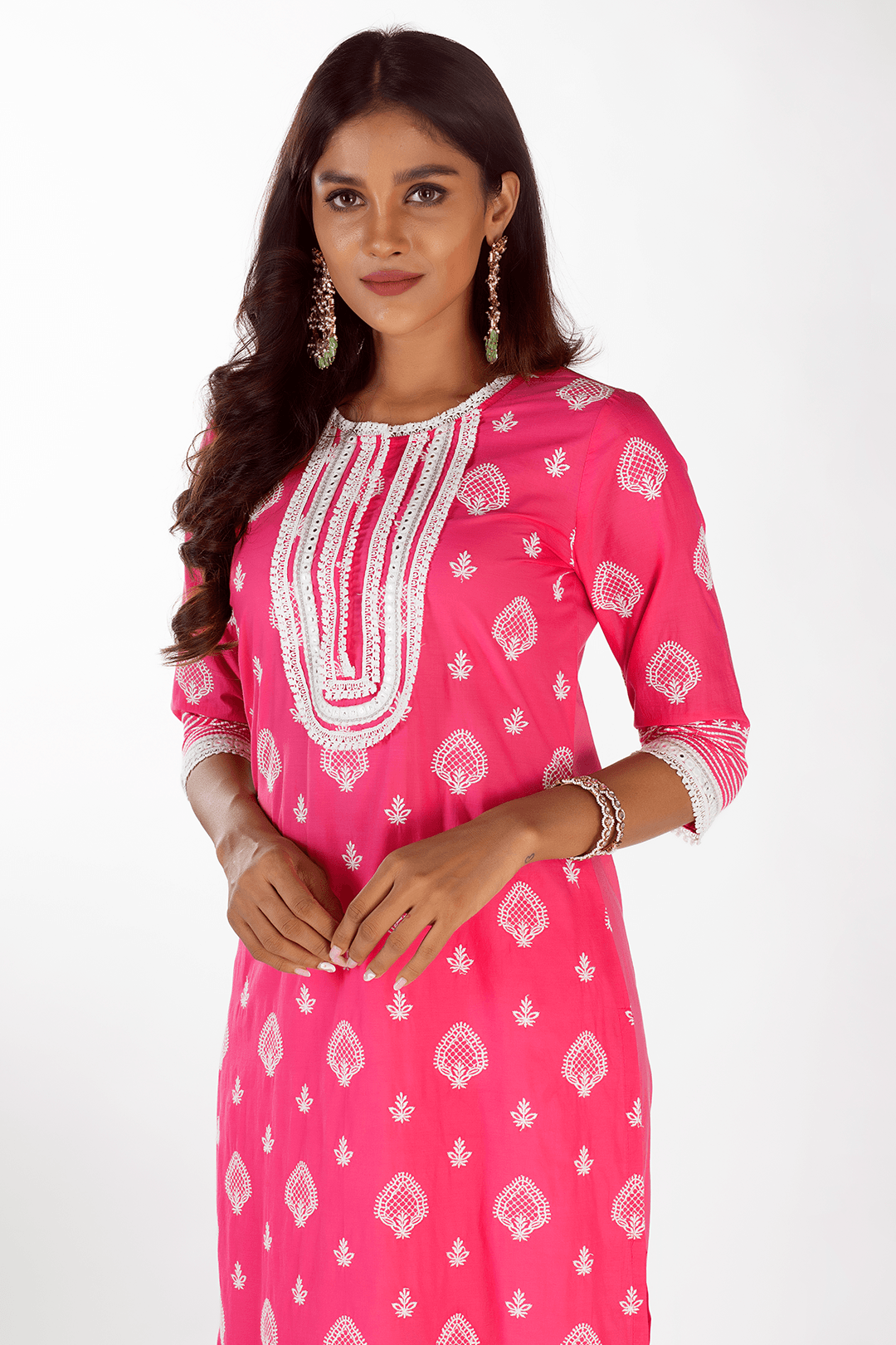 Gene Supima Cotton Fuchsia Kurta Set