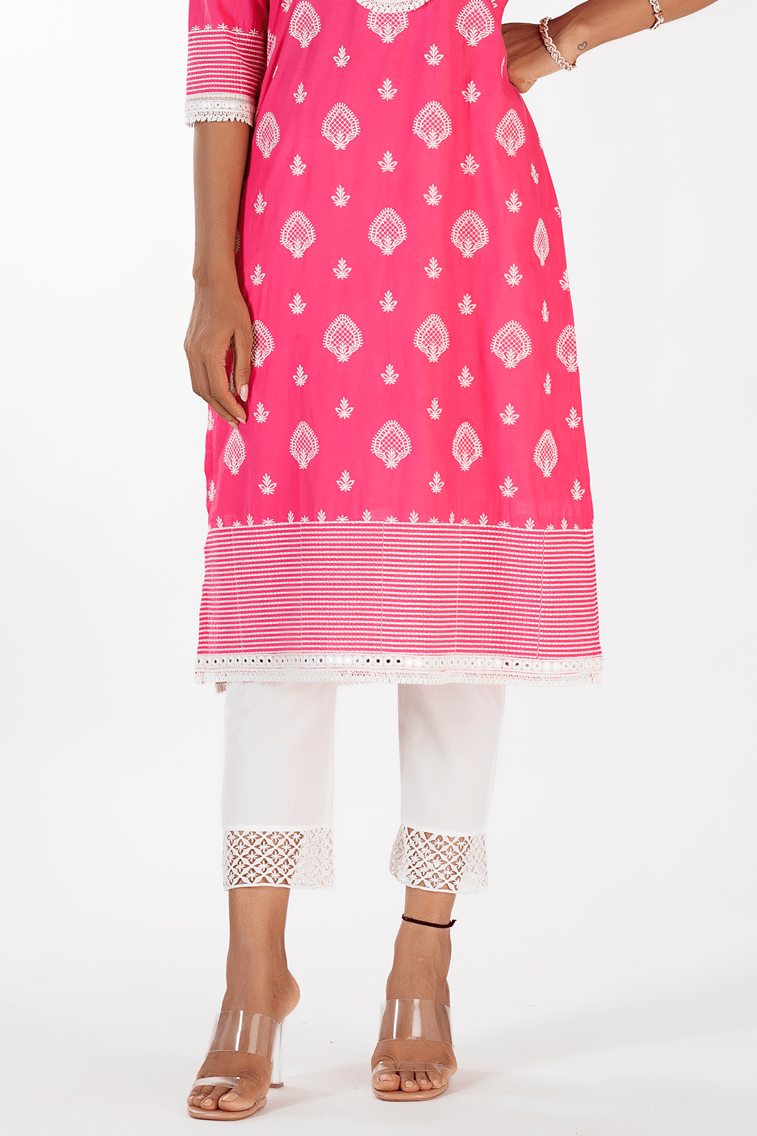 Gene Supima Cotton Fuchsia Kurta Set