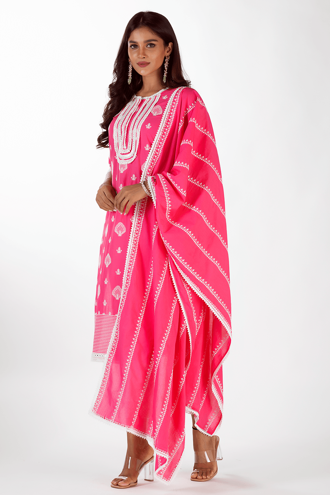 Gene Supima Cotton Fuchsia Kurta Set