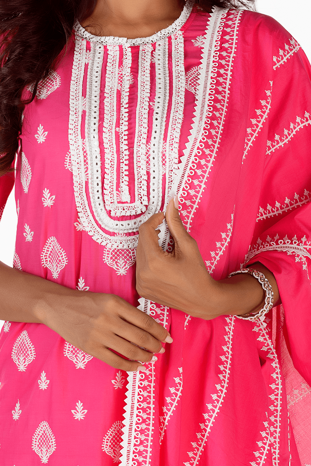 Gene Supima Cotton Fuchsia Kurta Set