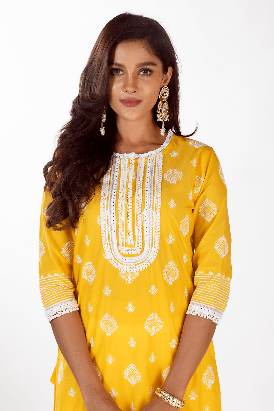 Gene Supima Cotton Mango Kurta Set