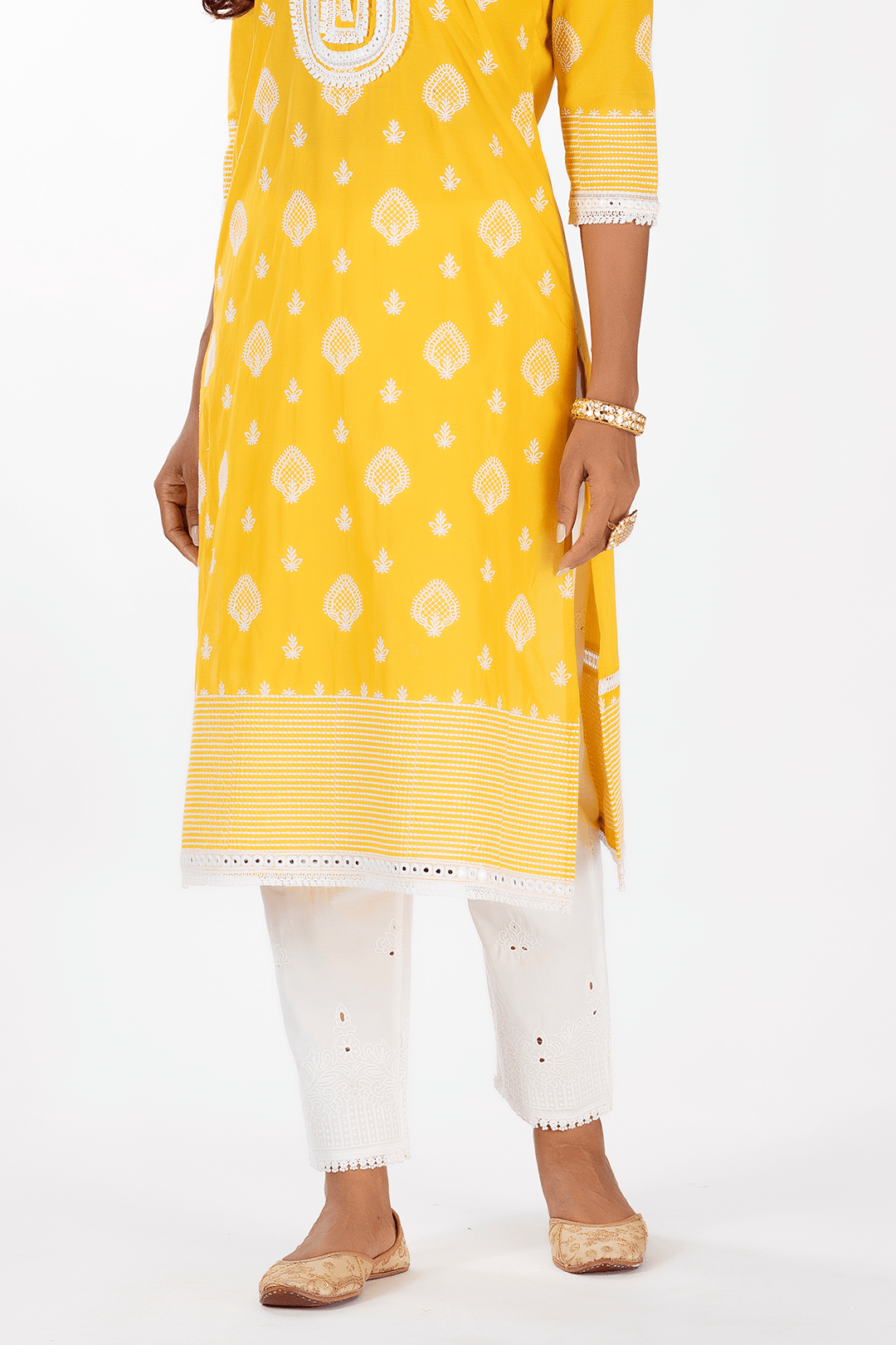 Gene Supima Cotton Mango Kurta Set