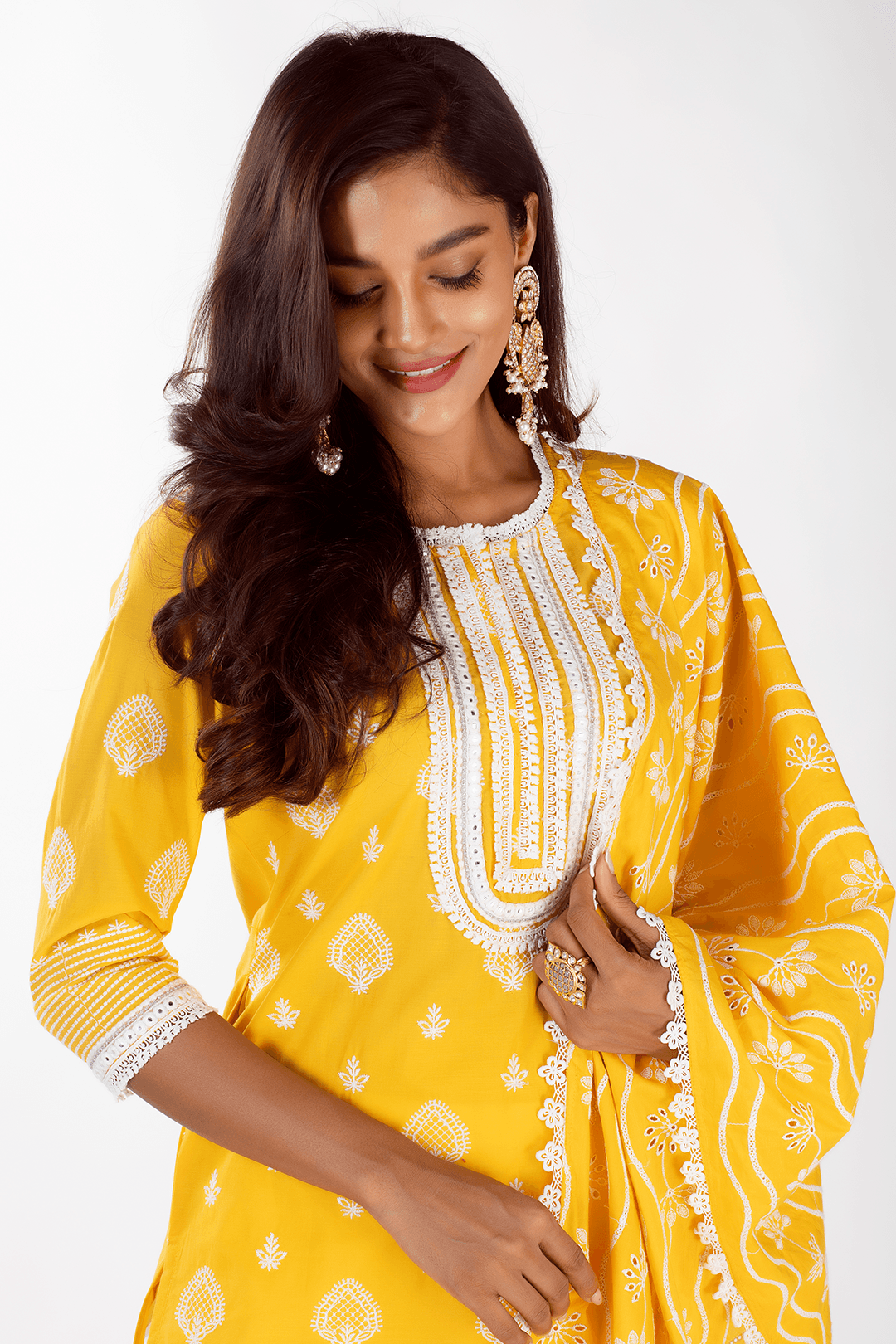 Gene Supima Cotton Mango Kurta Set