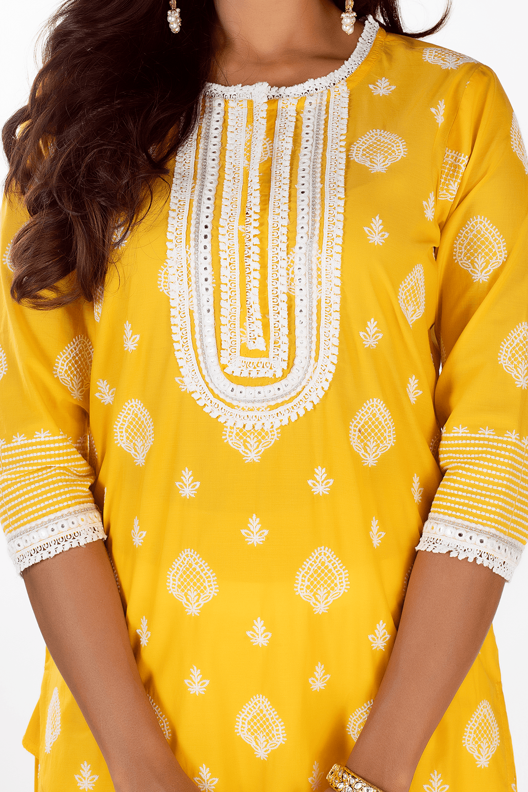 Gene Supima Cotton Mango Kurta Set