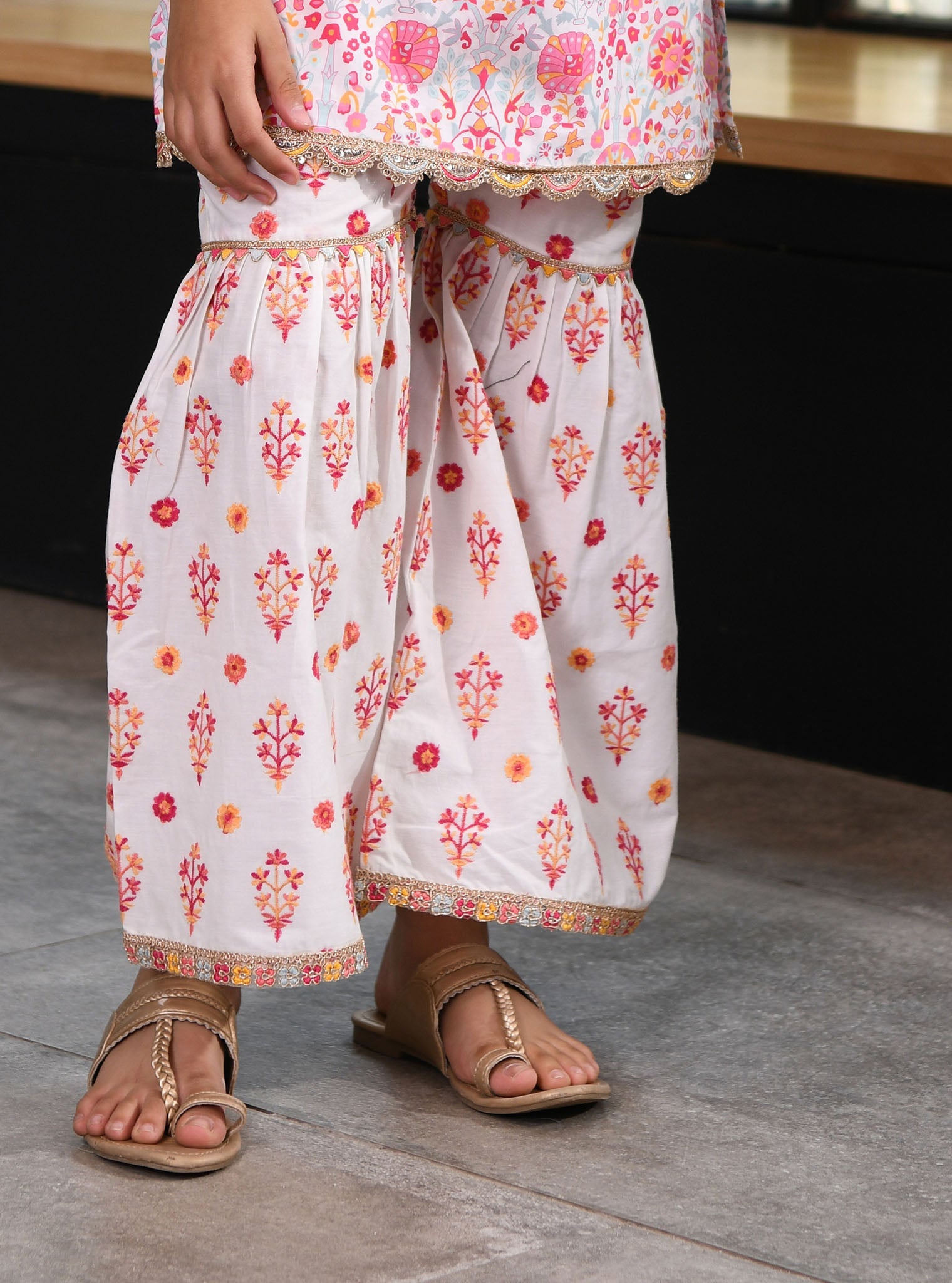 Grace Supima Cotton White Kurta with Garara Set