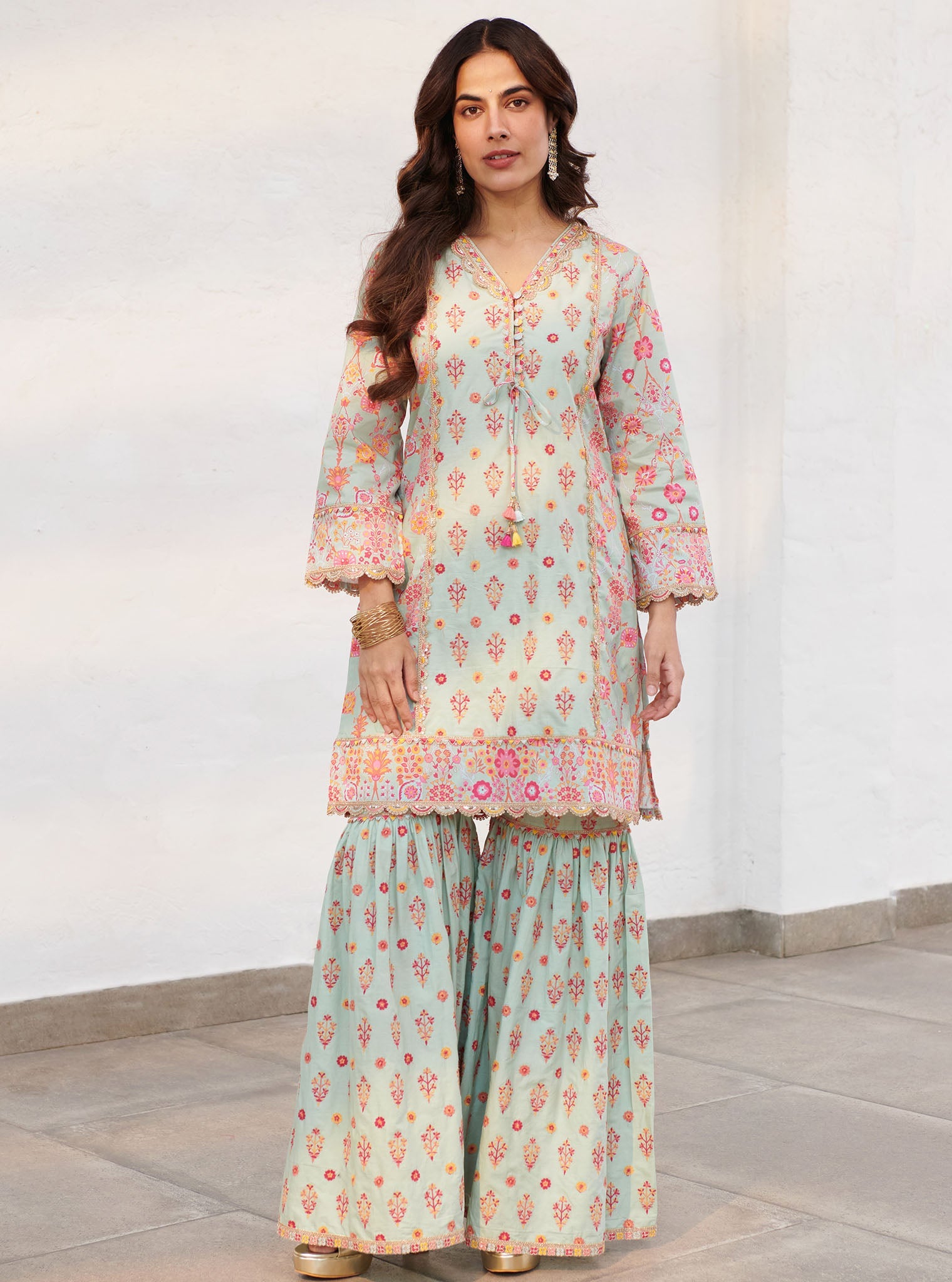 Mulmul Supima Cotton Harper Green Kurta