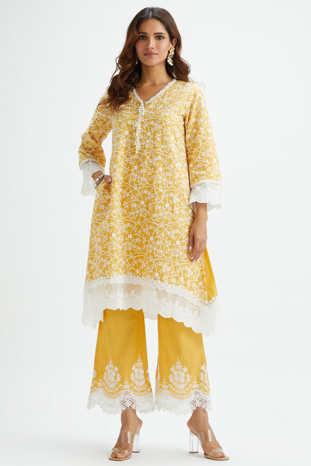 Hummingbird Supima Cotton Yellow Kurta Set