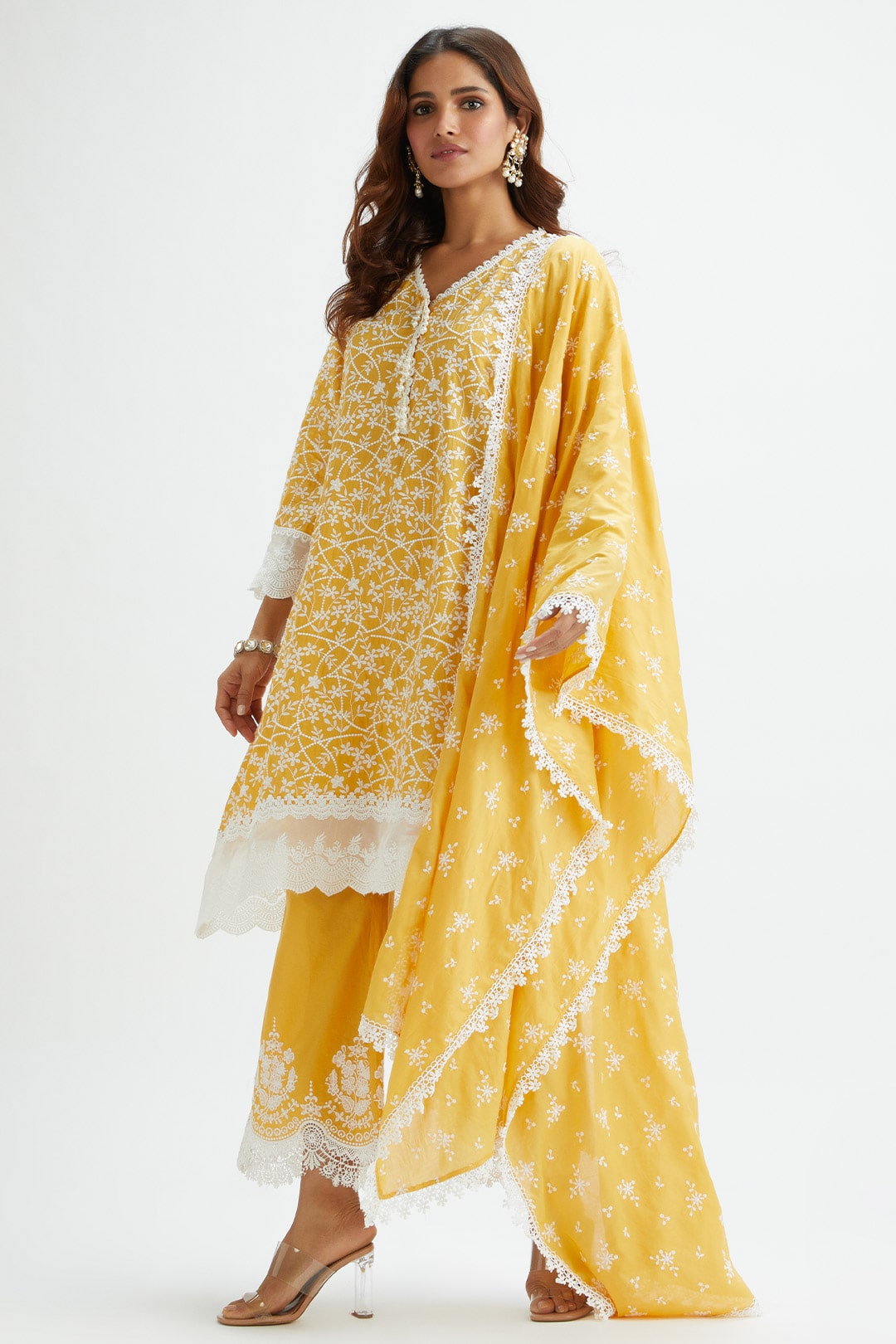 Hummingbird Supima Cotton Yellow Kurta Set