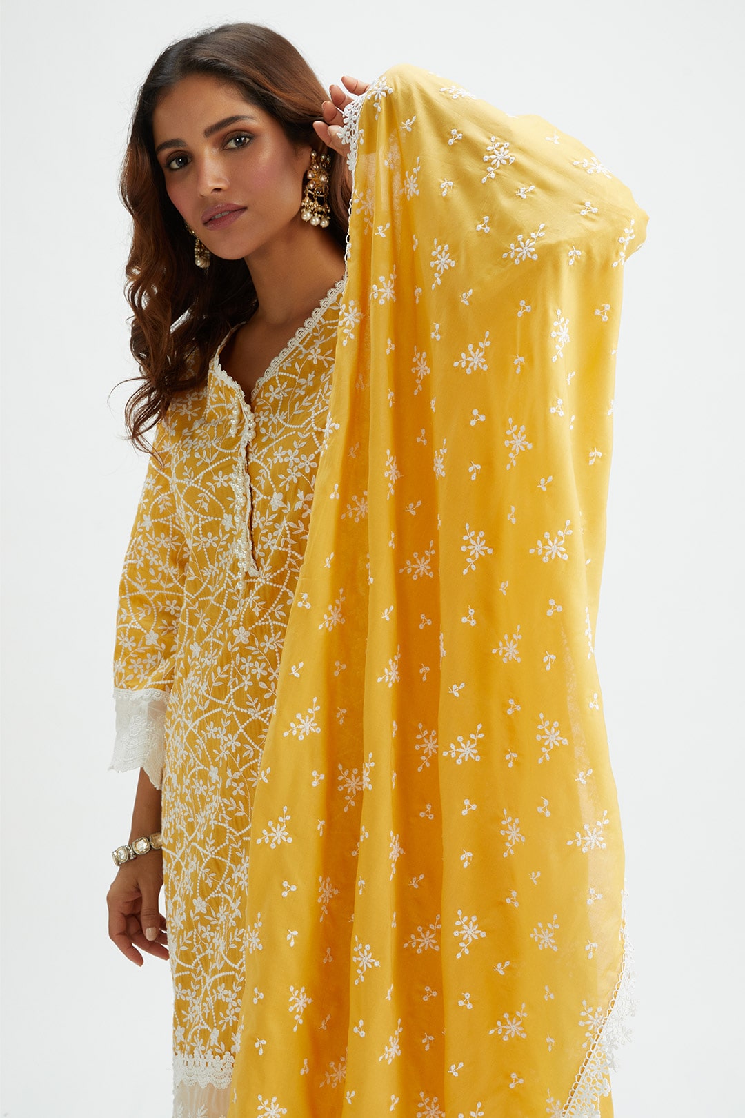 Hummingbird Supima Cotton Yellow Kurta Set